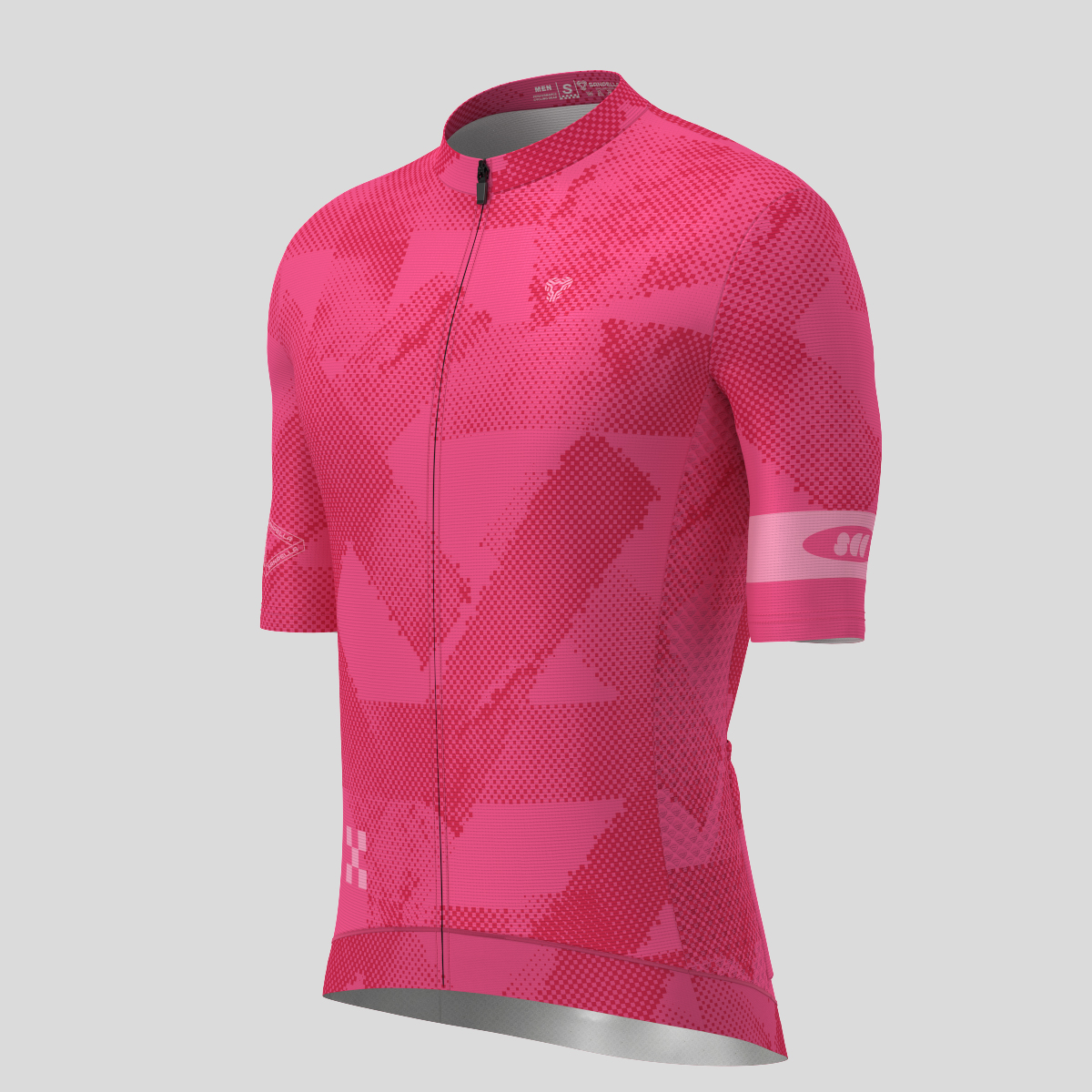 Halftone Brush Men's Cycling Jersey - Punch Red