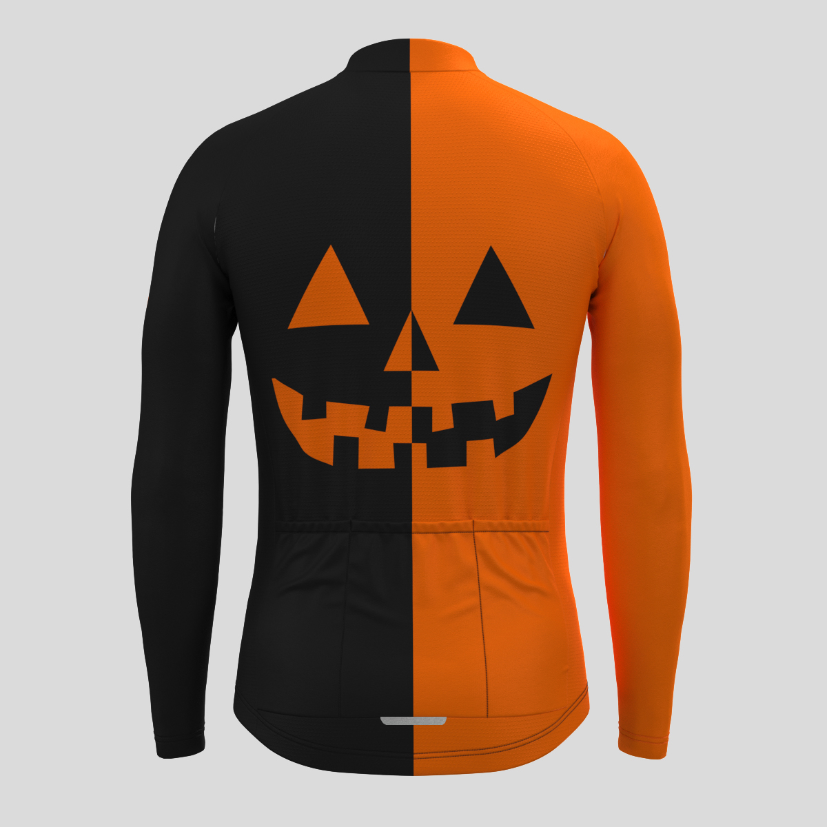 Halloween Pumpkin Face Men's LS Cycling Jersey