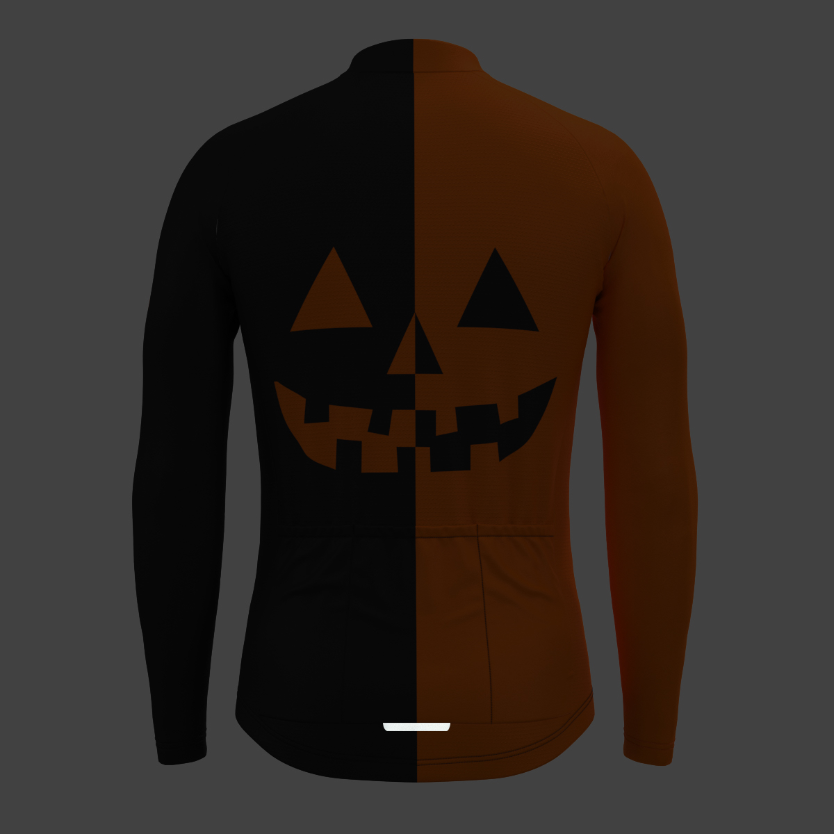 Halloween Pumpkin Face Men's LS Cycling Jersey