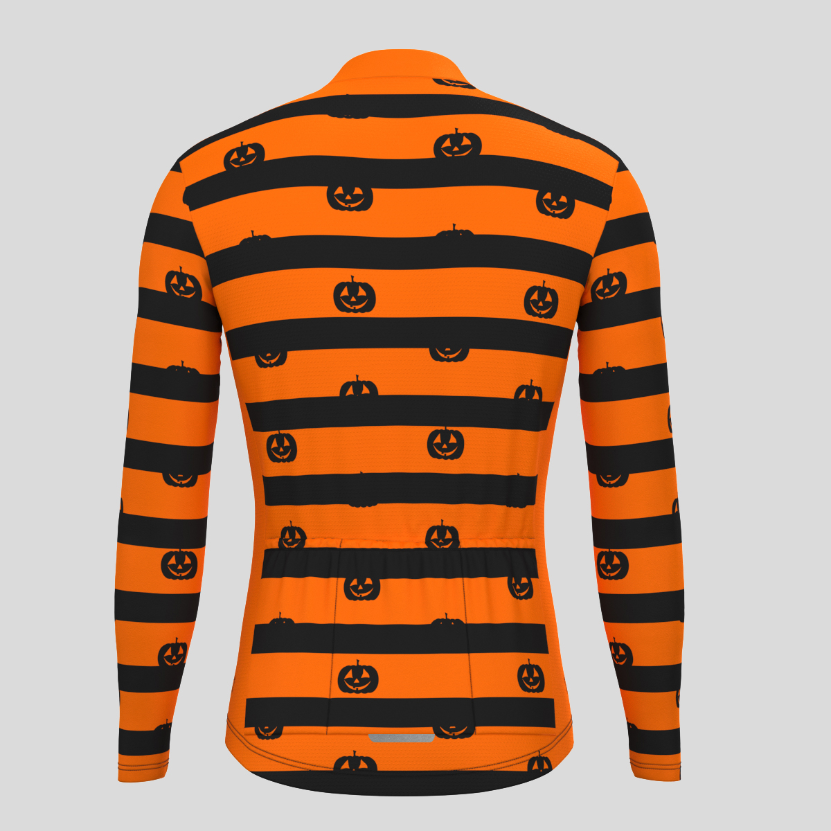 Halloween Pumpkin Stripes LS Cycling Jersey