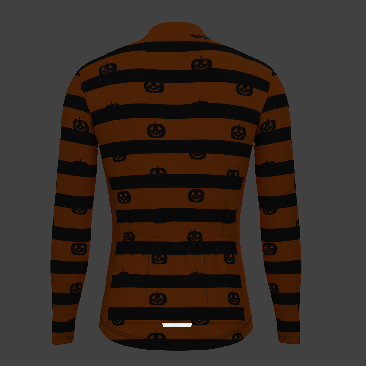 Halloween Pumpkin Stripes LS Cycling Jersey