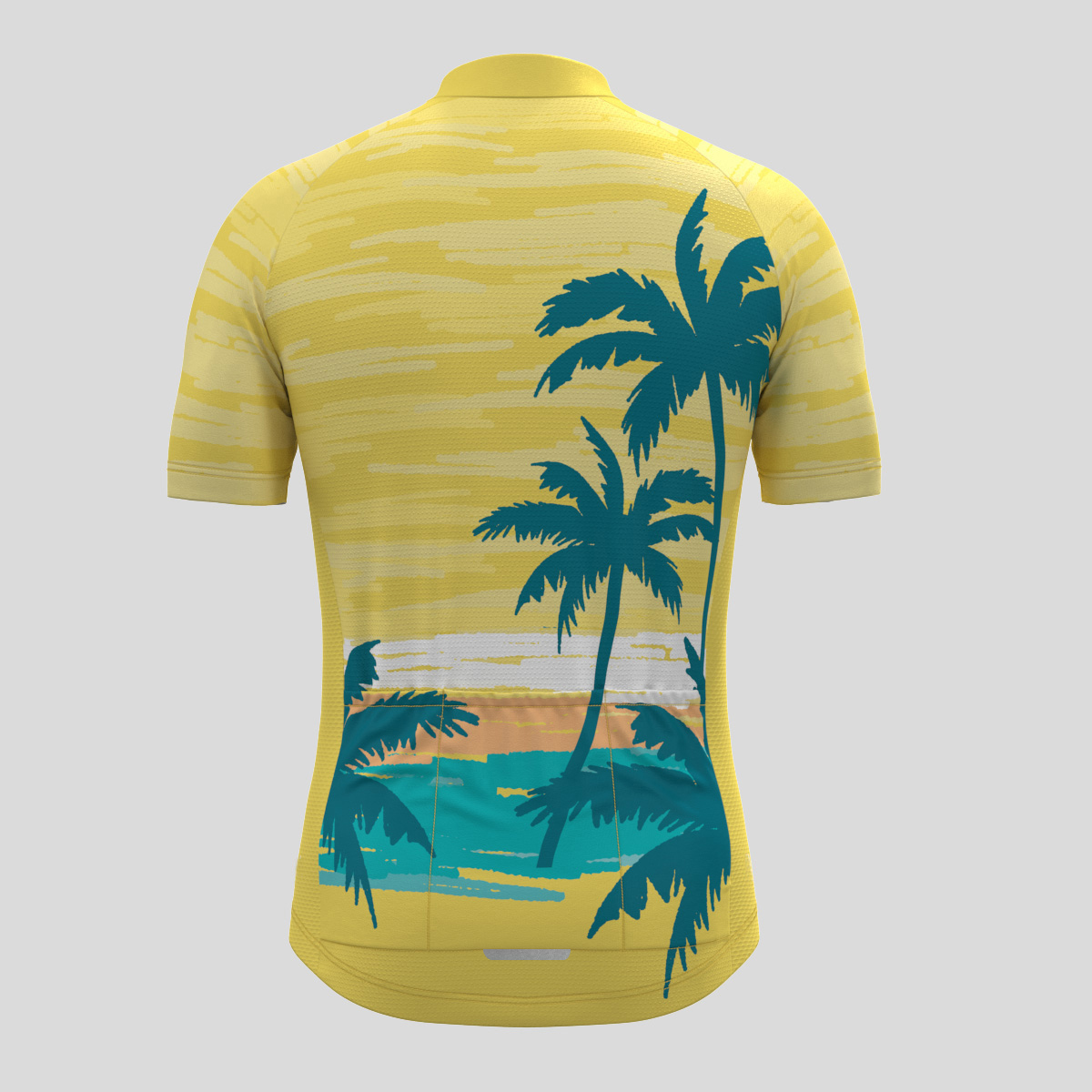 Hawaii Coconut Tree Men's Cycling Jersey - Yellow