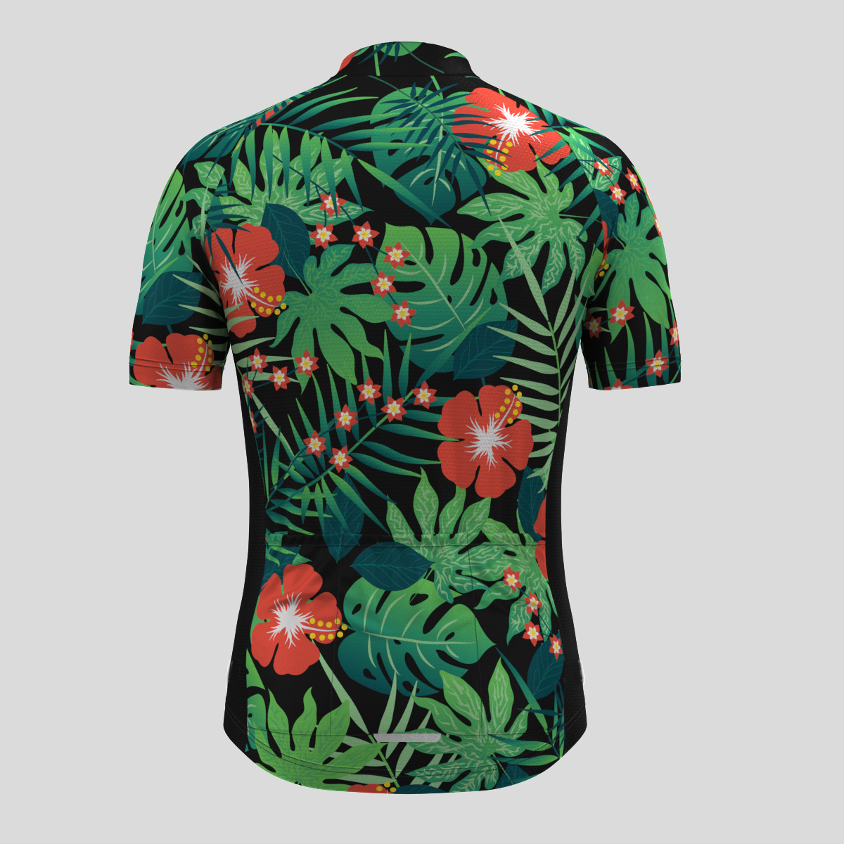 Hawaii Tropical Floral Men's Cycling Jersey - Black