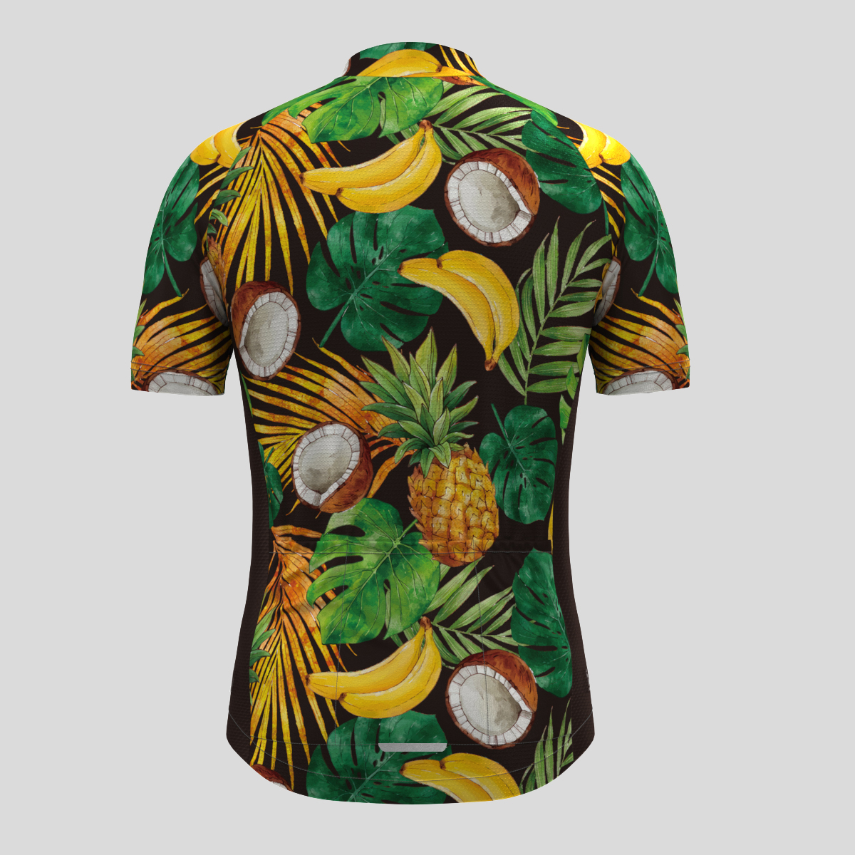 Hawaii Tropical Floral Men's Cycling Jersey-Black