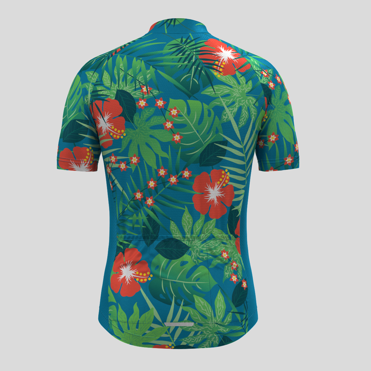 Hawaii Tropical Floral Men's Cycling Jersey-Blue