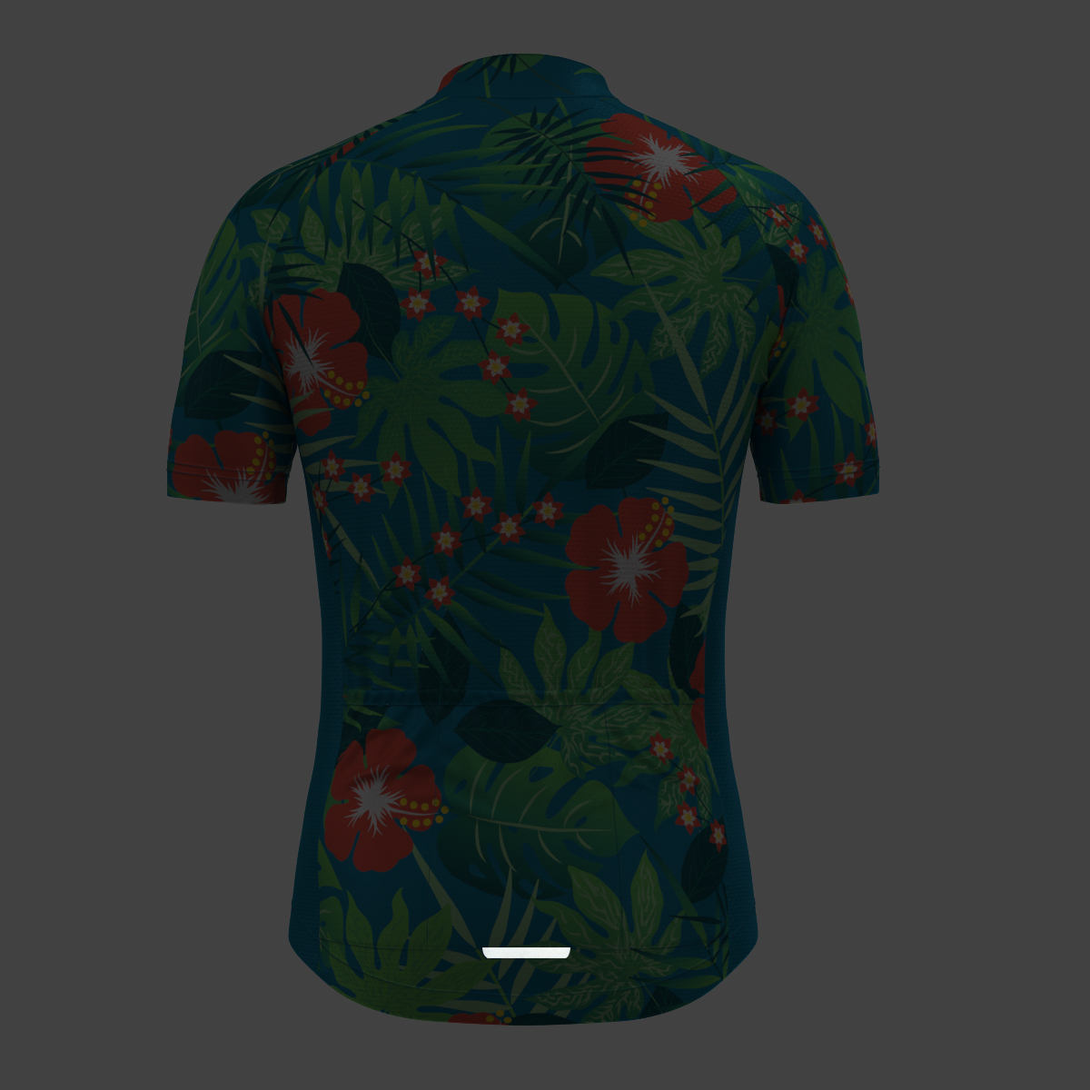 Hawaii Tropical Floral Men's Cycling Jersey-Blue