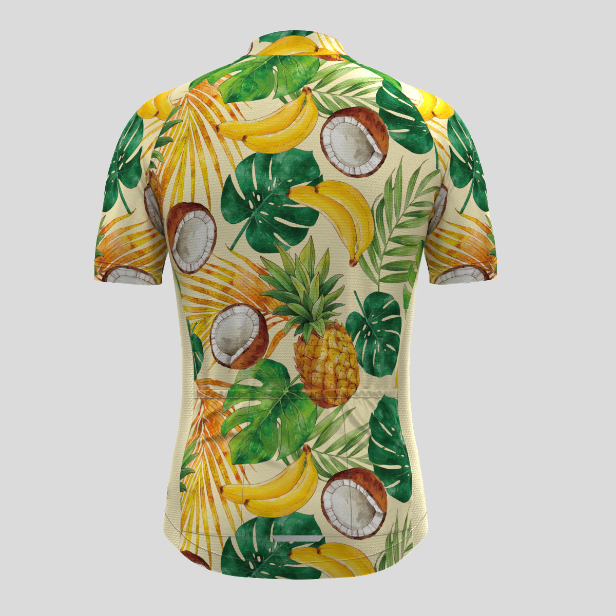 Hawaii Tropical Floral Men's Cycling Jersey-Yellow