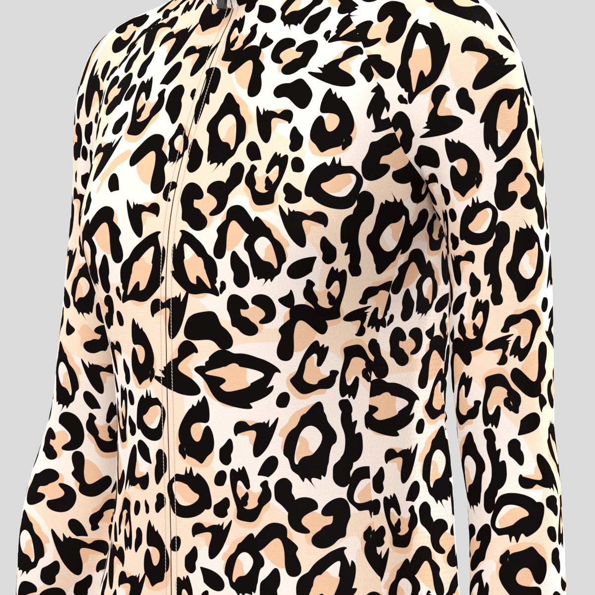 Leopard Print Women's LS Cycling Jersey 