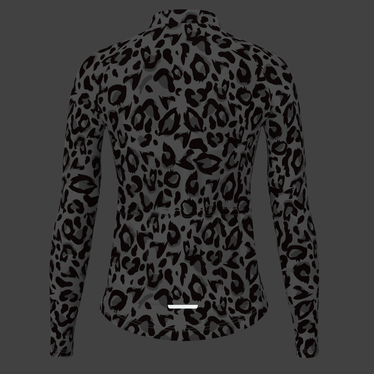 Leopard Print Women's LS Cycling Jersey - Black/White