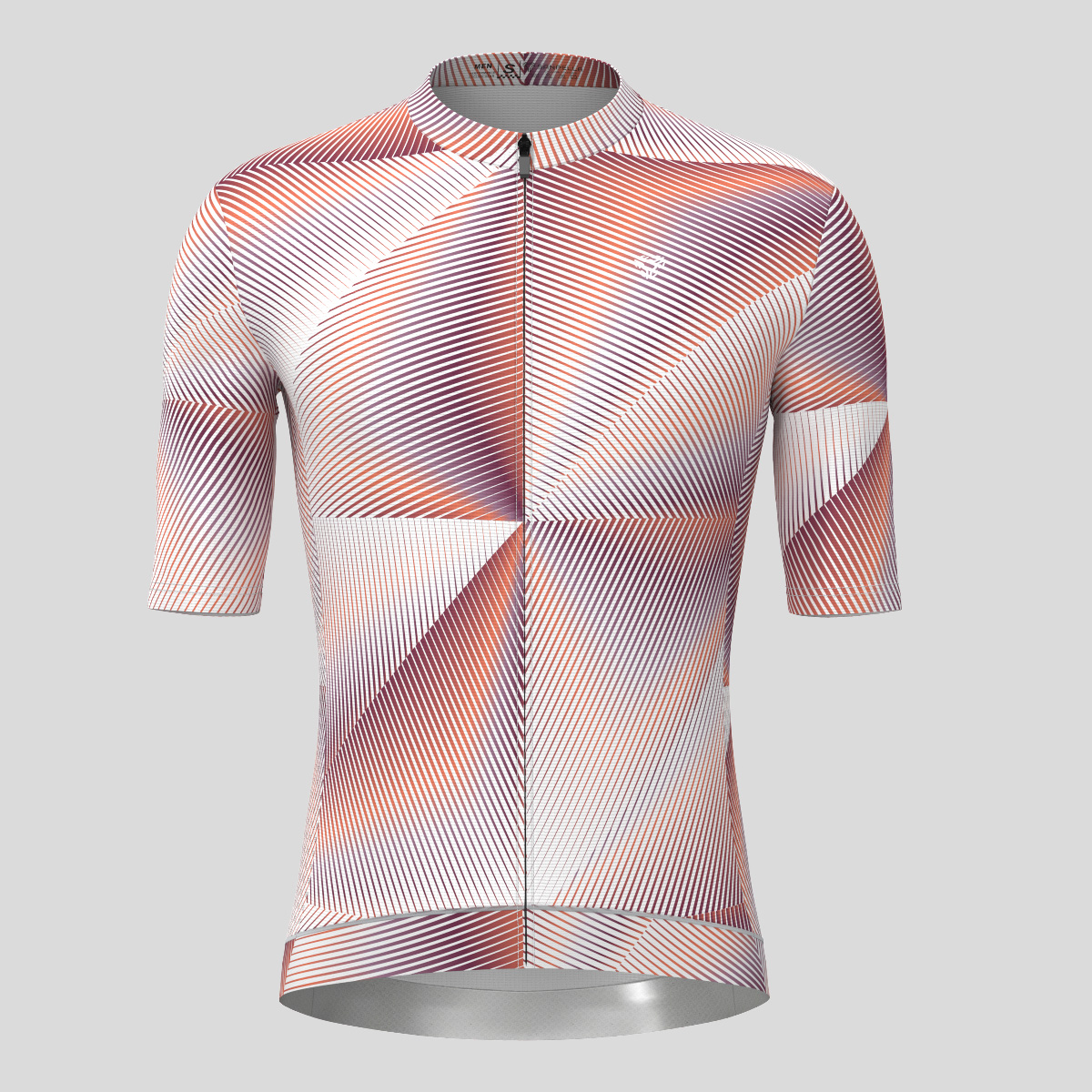 Linear Geo Men's Cycling Jersey - Terracotta