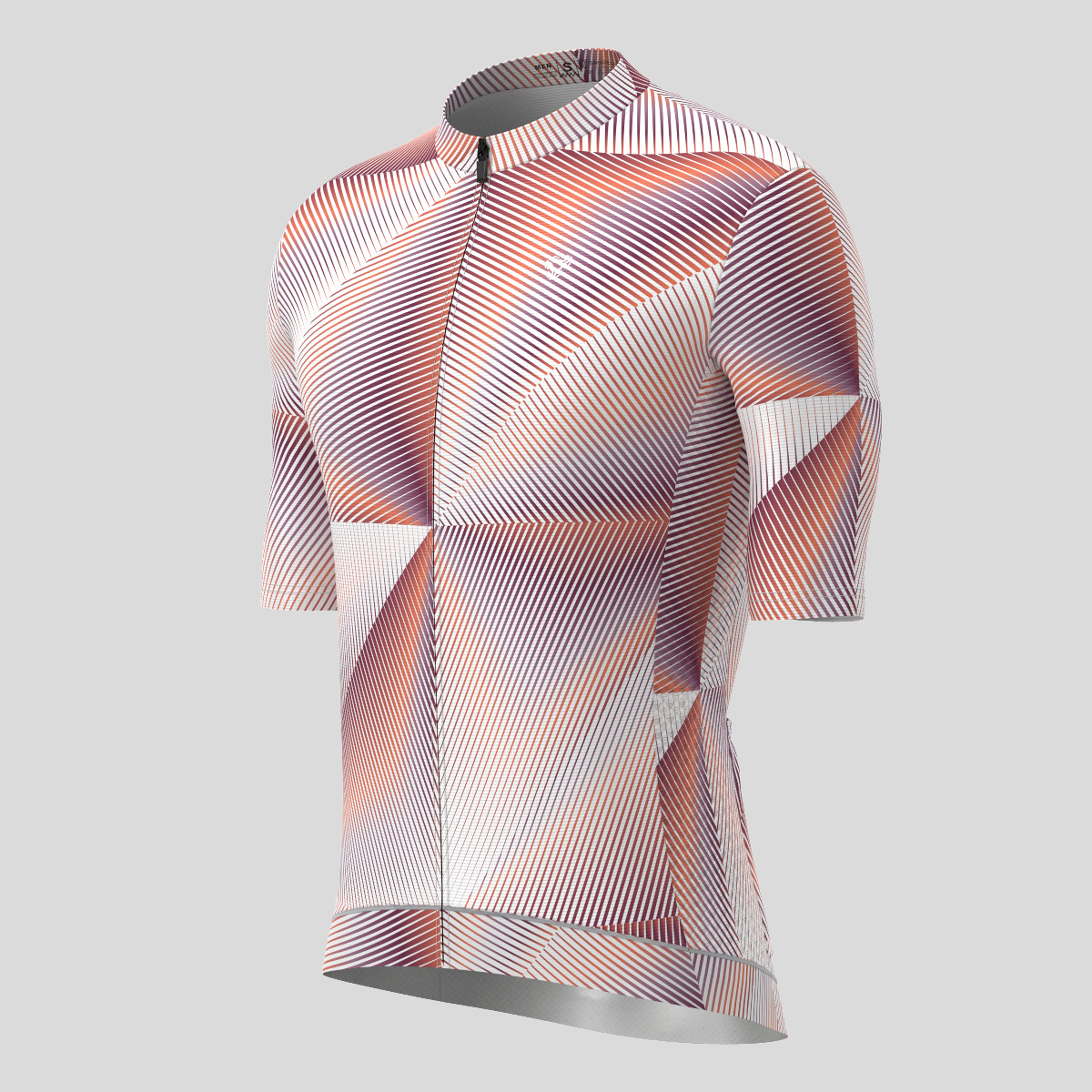 Linear Geo Men's Cycling Jersey - Terracotta