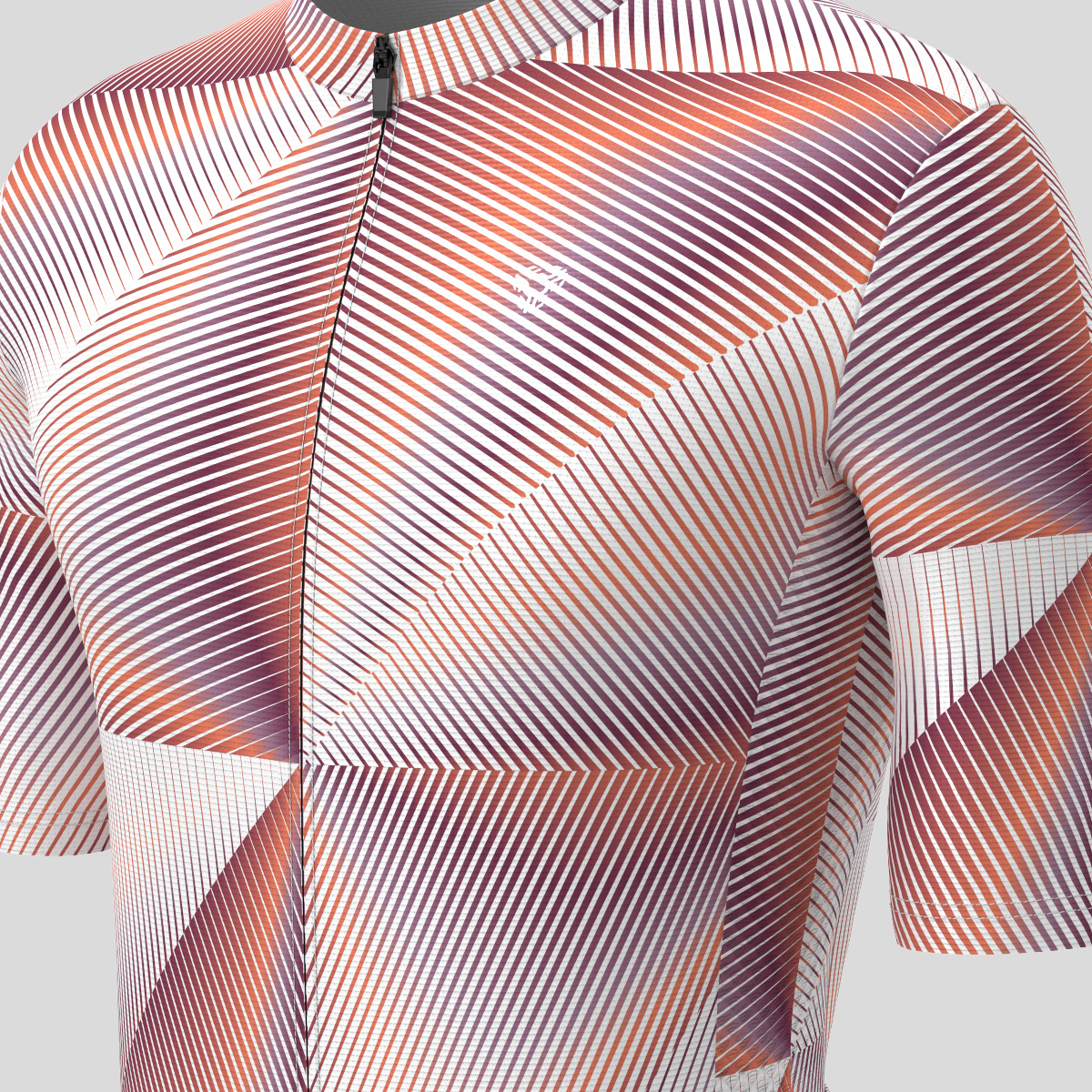 Linear Geo Men's Cycling Jersey - Terracotta