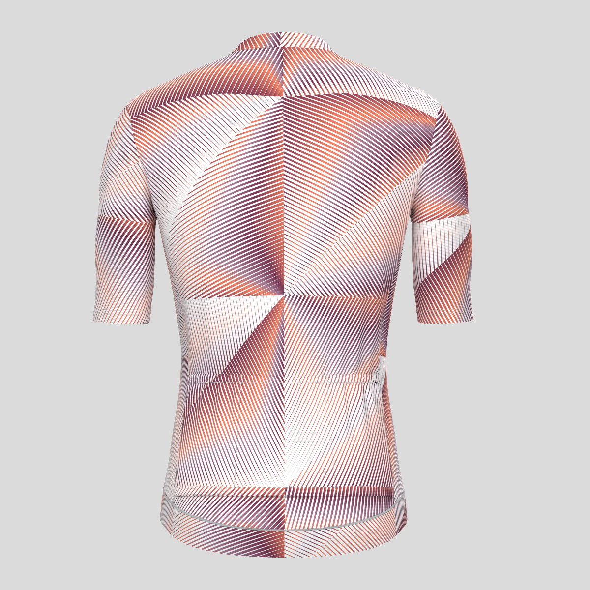 Linear Geo Men's Cycling Jersey - Terracotta