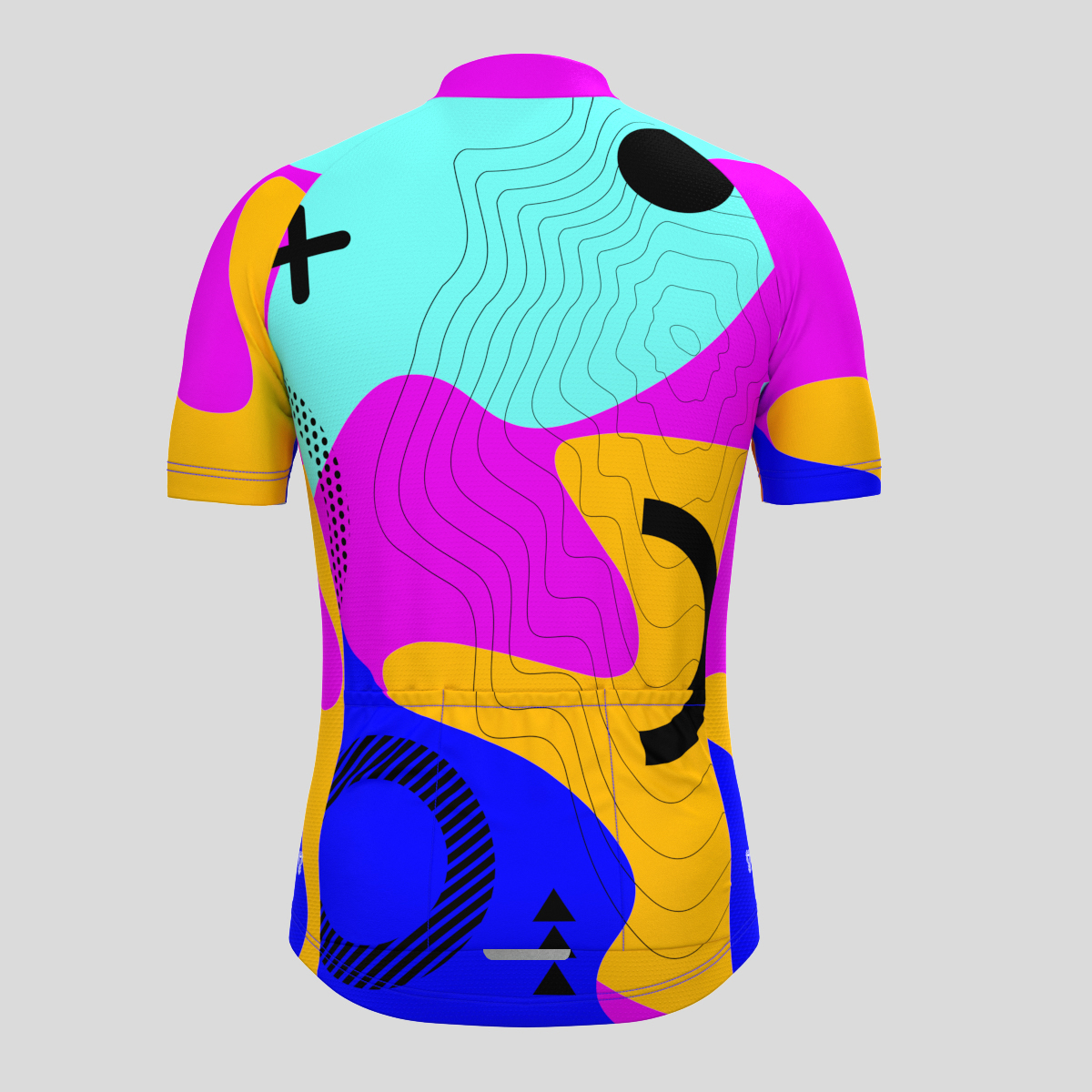 Memphis Geo Men's Cycling Jersey - Blue/Yellow