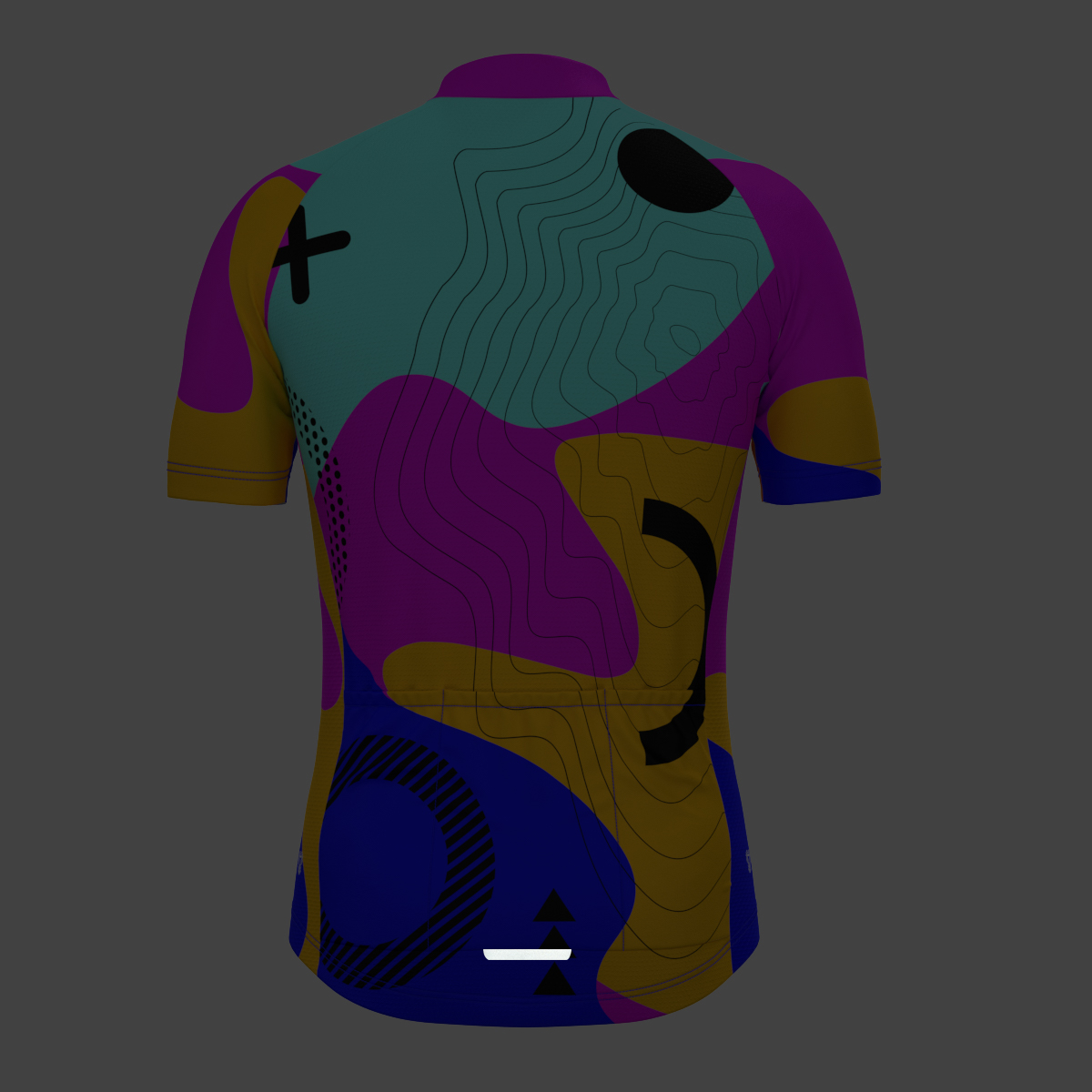 Memphis Geo Men's Cycling Jersey - Blue/Yellow