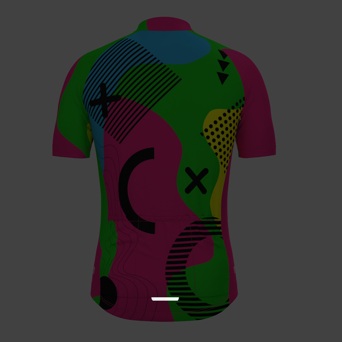 Memphis Geo Men's Cycling Jersey - Green/Red/Yellow