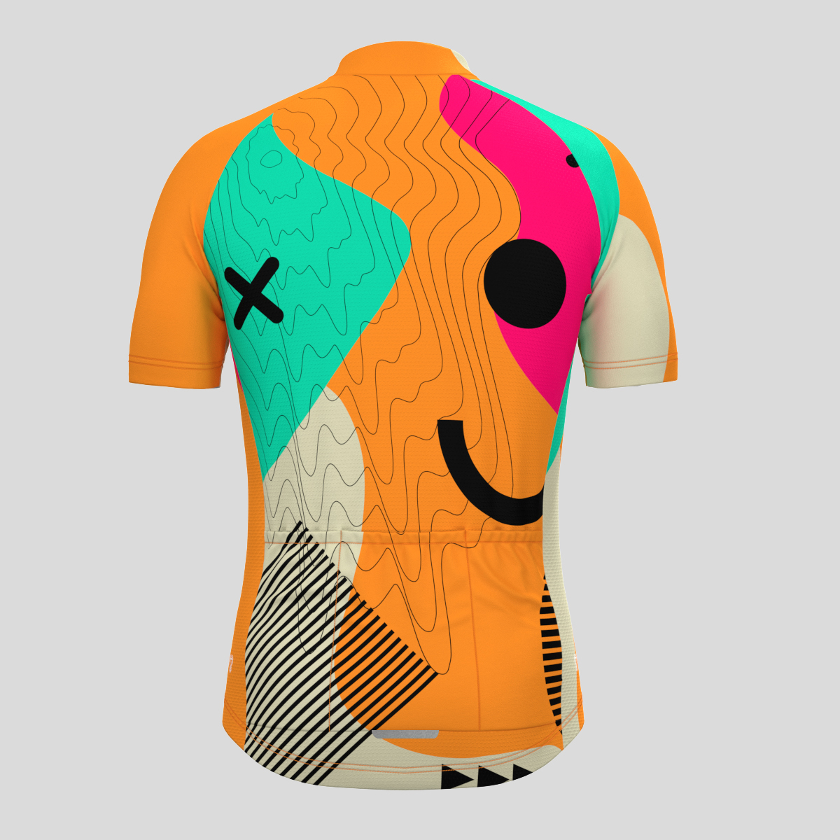 Memphis Geo Men's Cycling Jersey - Orange