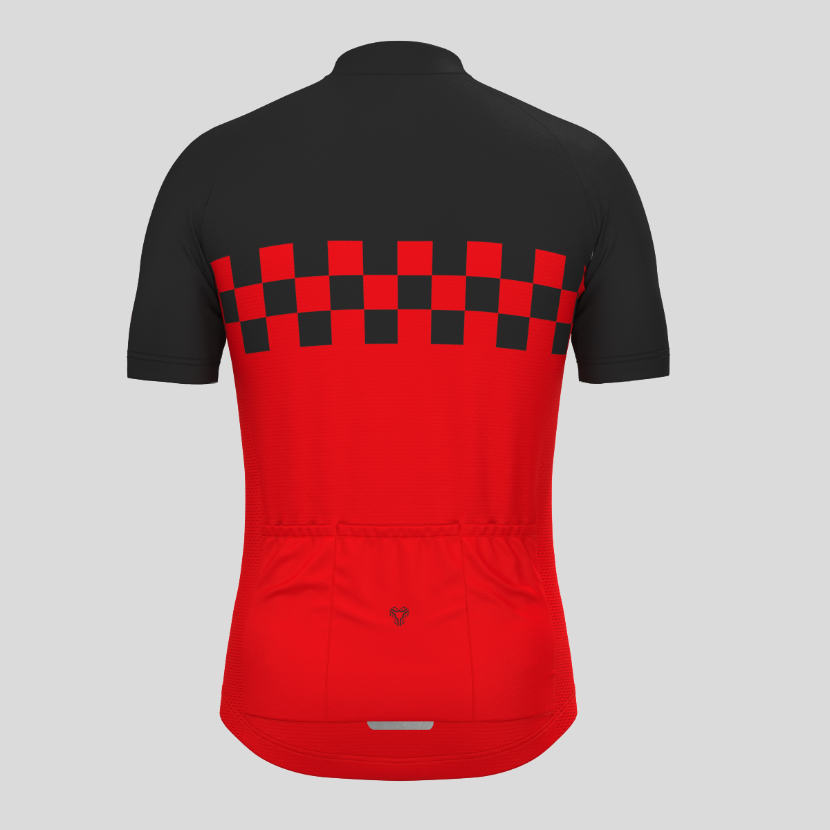 Men's Checkered Flag Cycling Jersey - Red