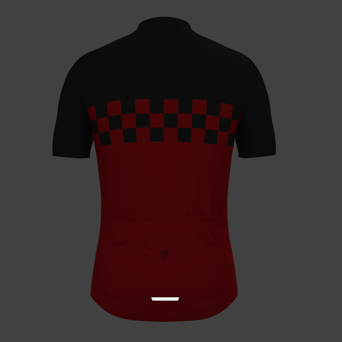 Men's Checkered Flag Cycling Jersey - Red
