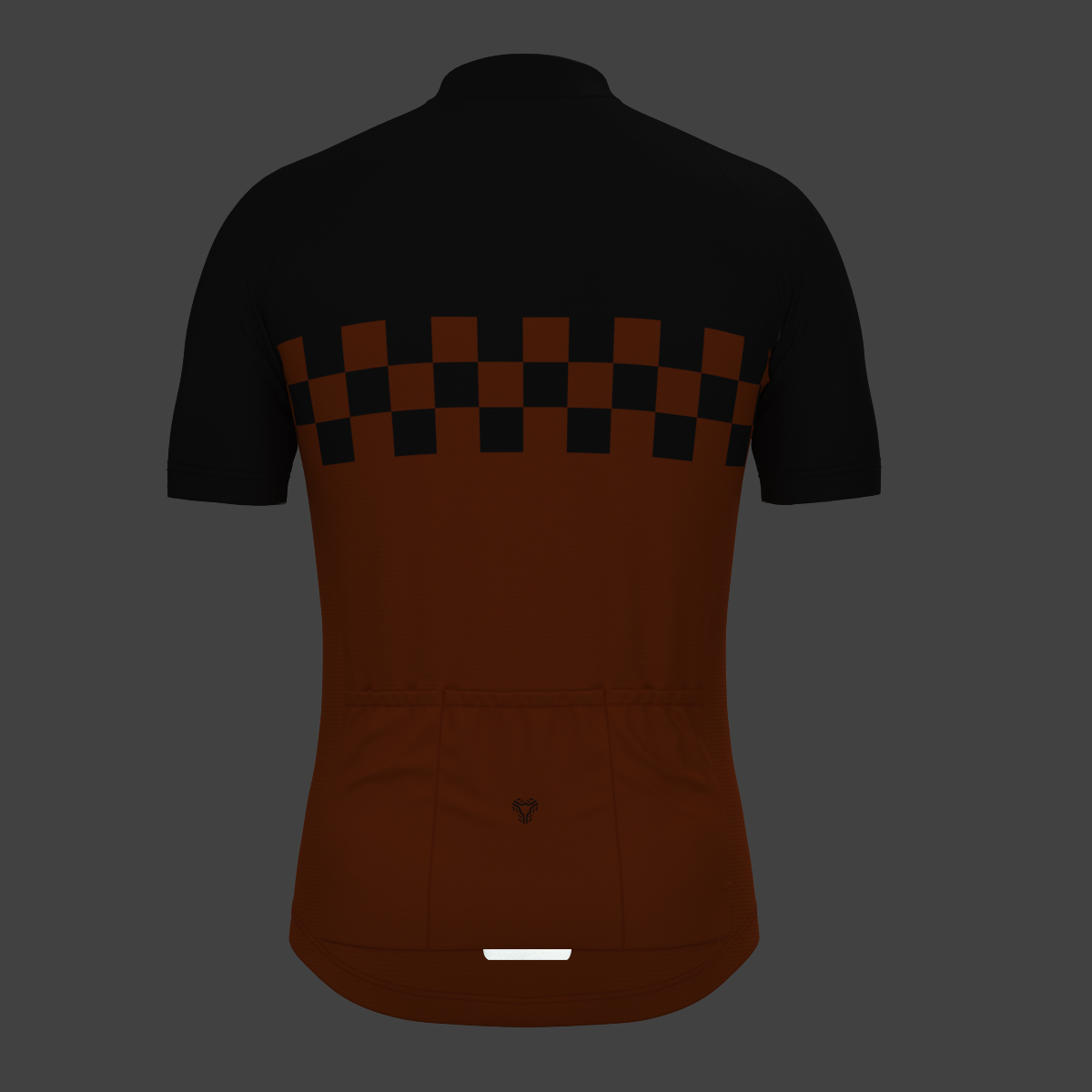 Men's Checkered Flag Cycling Jersey - Tangerine