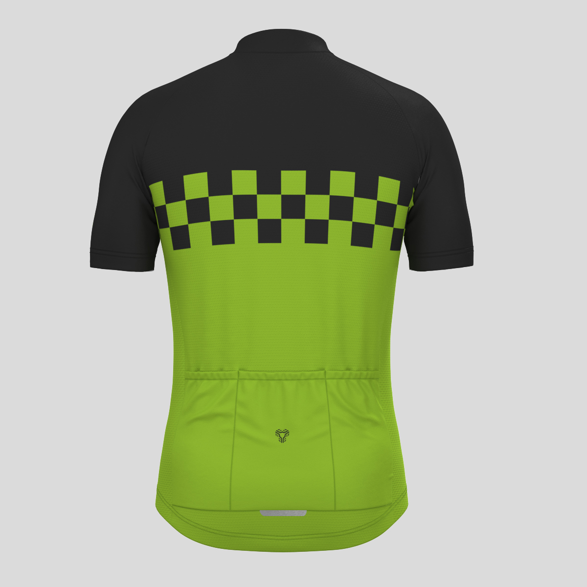 Men's Checkered Flag Cycling Jersey - Wasabi