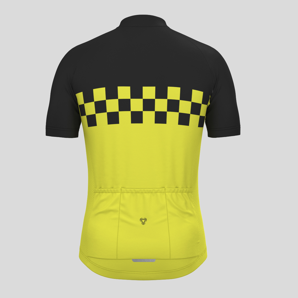 Men's Checkered Flag Cycling Jersey - Yellow
