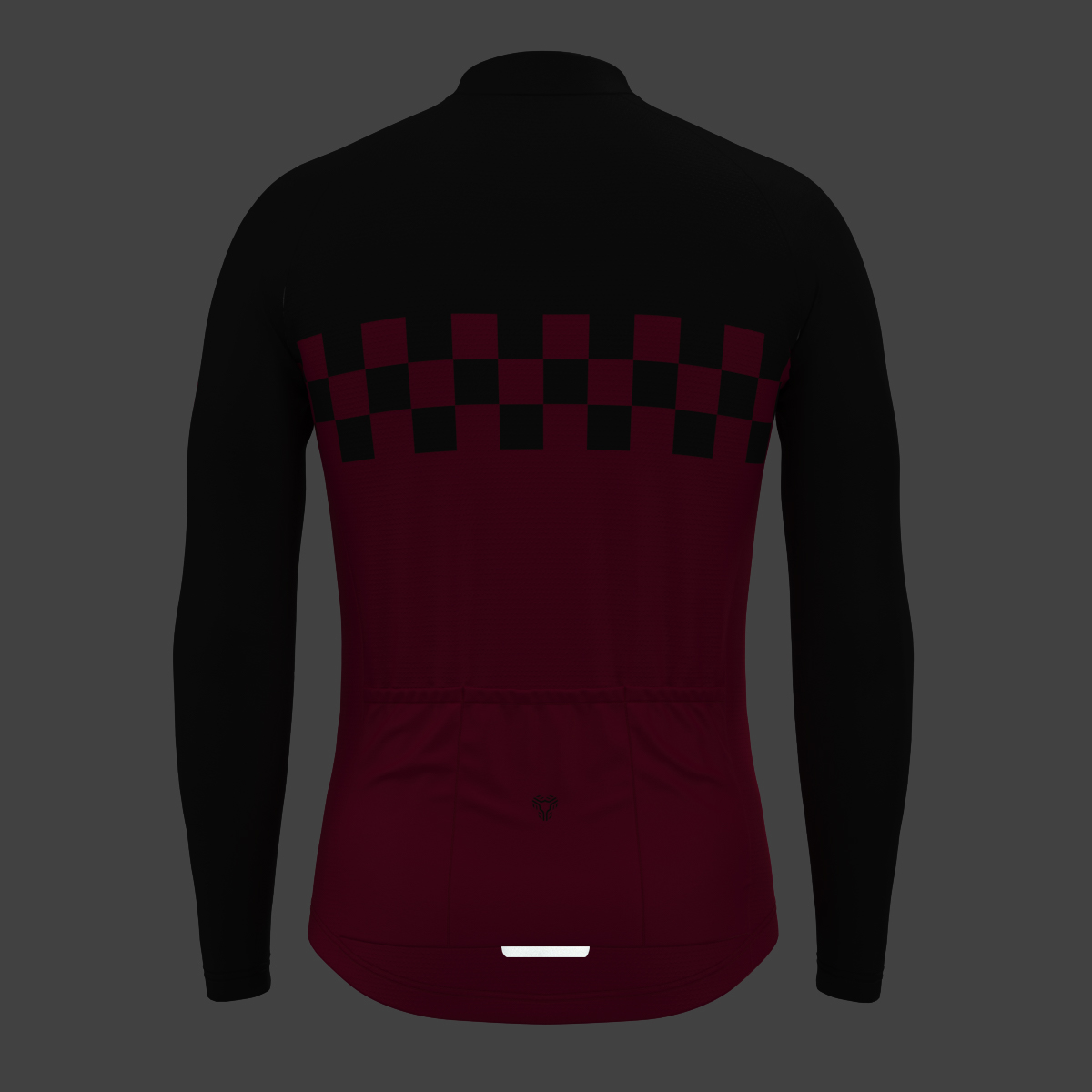 Men's Checkered Flag LS Cycling Jersey - Jester Red