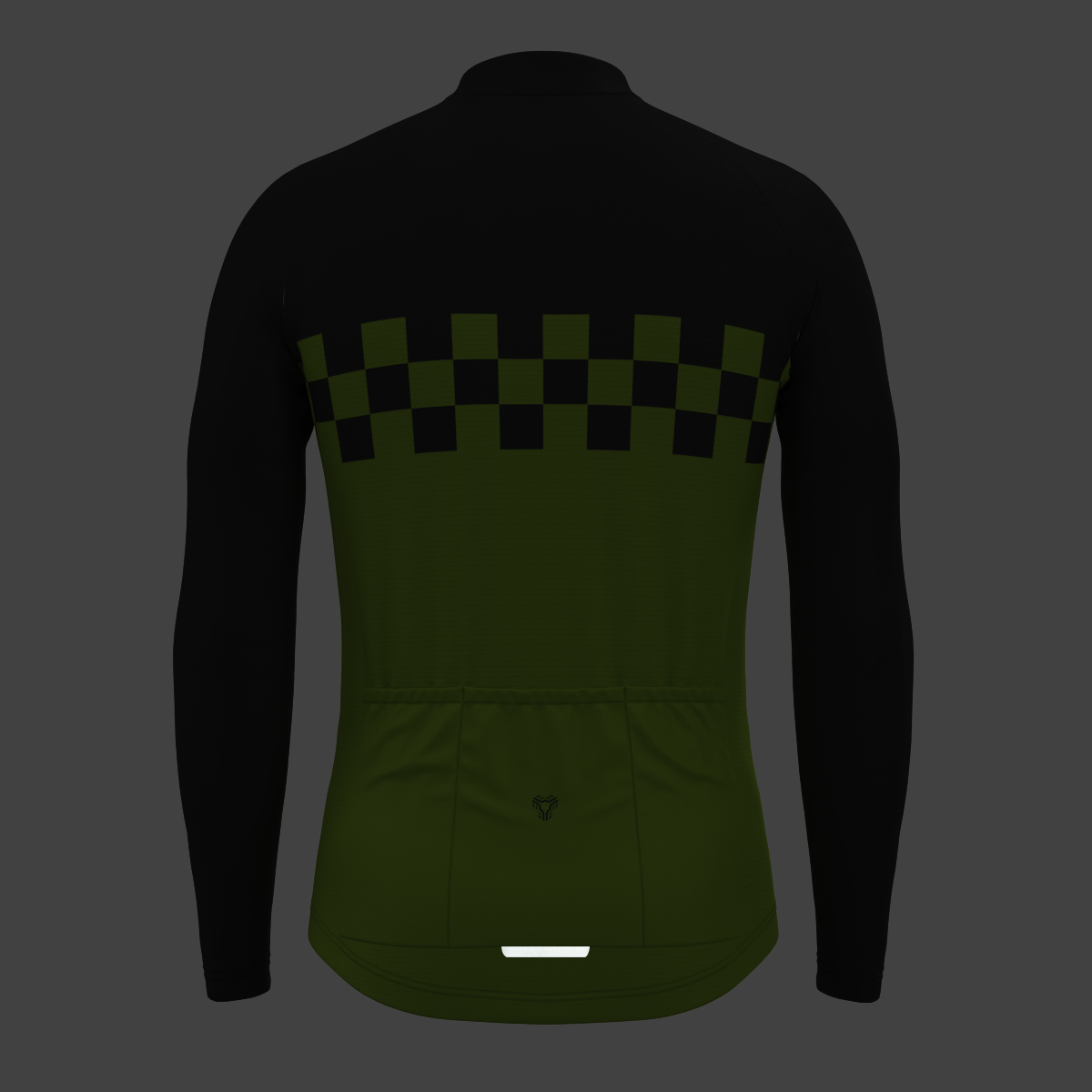 Men's Checkered Flag LS Cycling Jersey - Wasabi