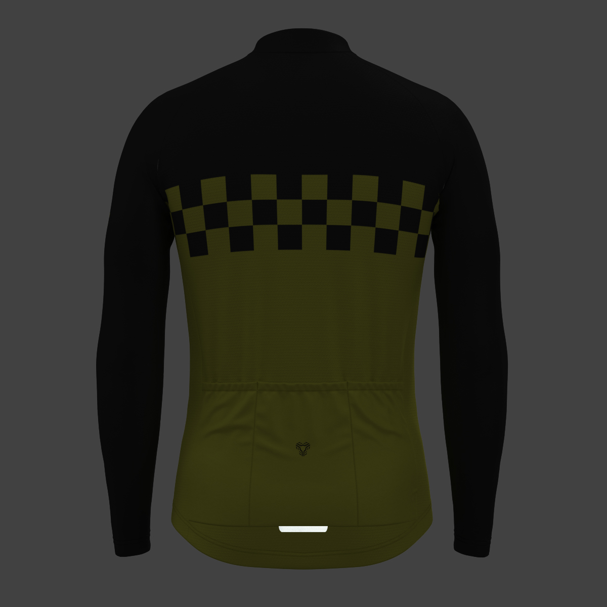 Men's Checkered Flag LS Cycling Jersey - Yellow