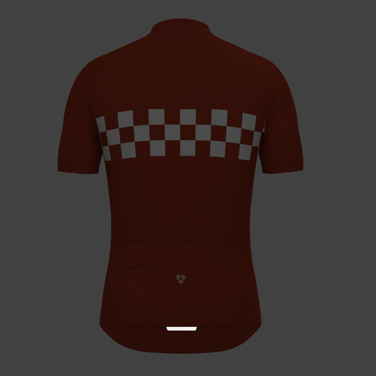Men's Checkered Flag Retro Cycling Jersey - Brick