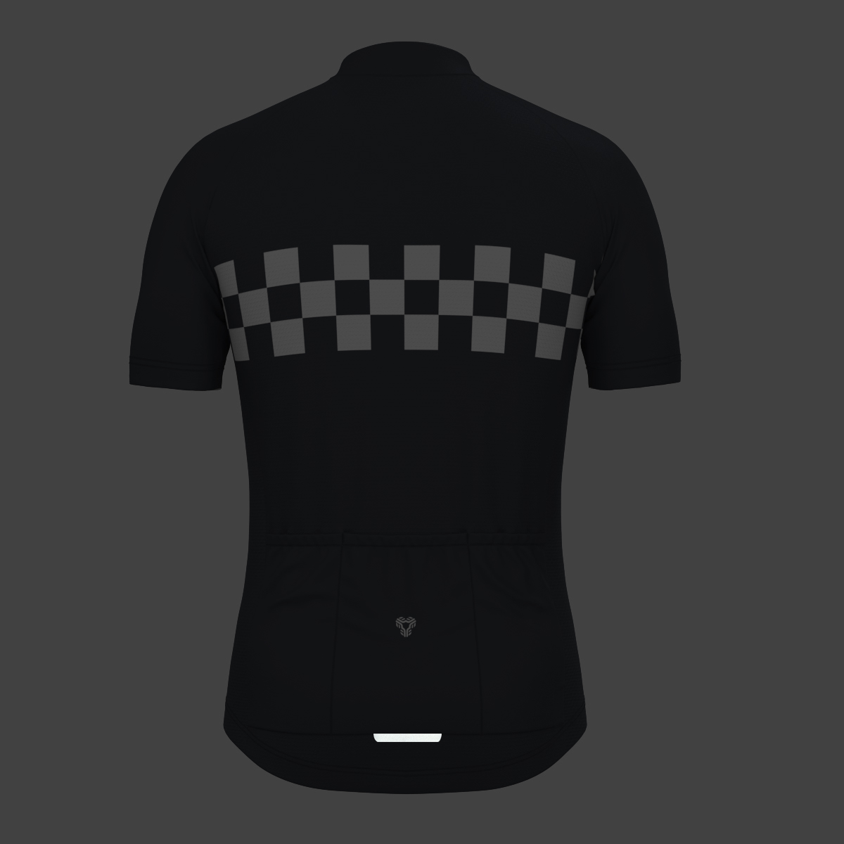 Men's Checkered Flag Retro Cycling Jersey - Graphite
