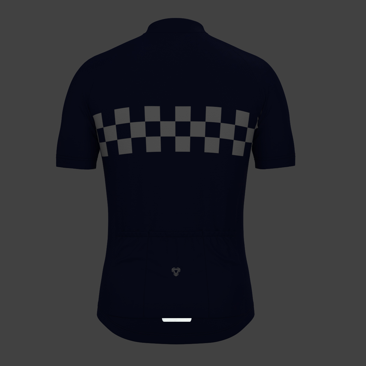Men's Checkered Flag Retro Cycling Jersey - Ink