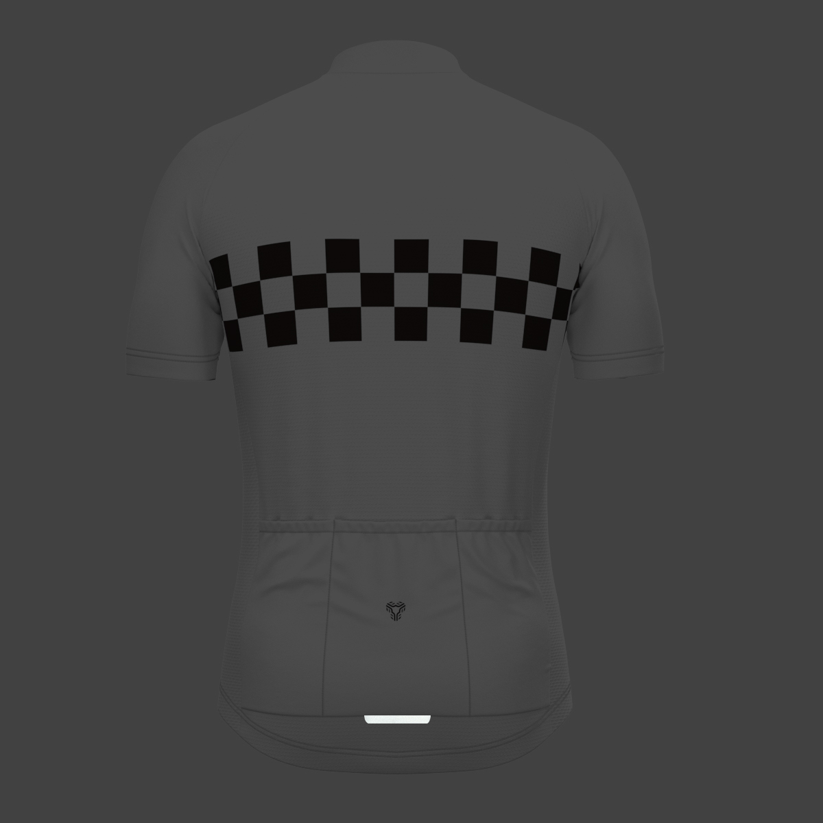 Men's Checkered Flag Retro Cycling Jersey - White 