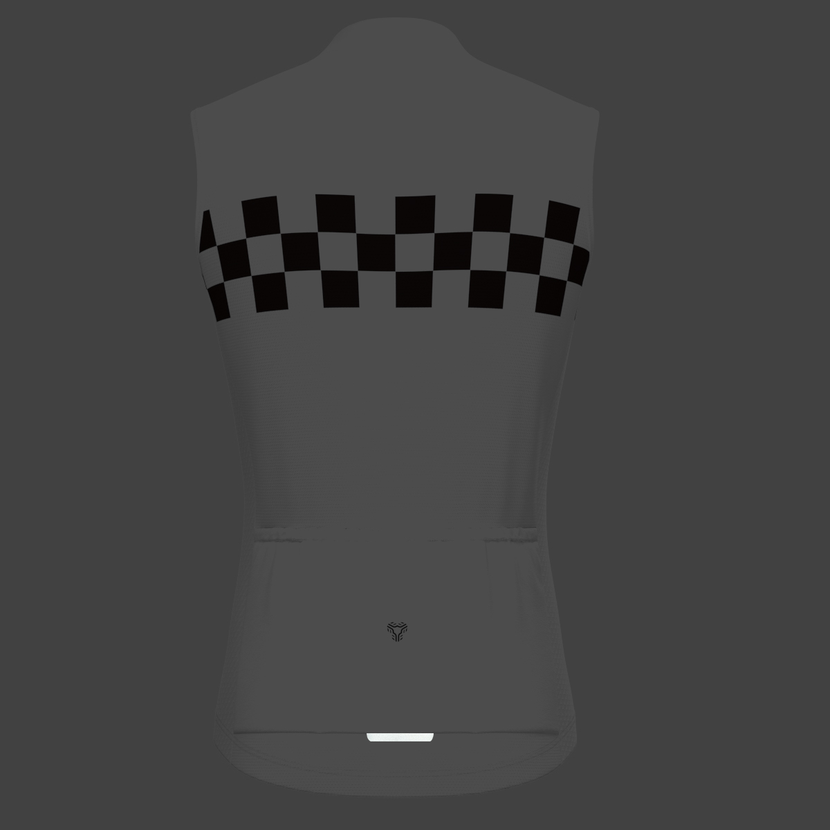 Men's Checkered Flag Retro Sleeveless Cycling Jersey - White