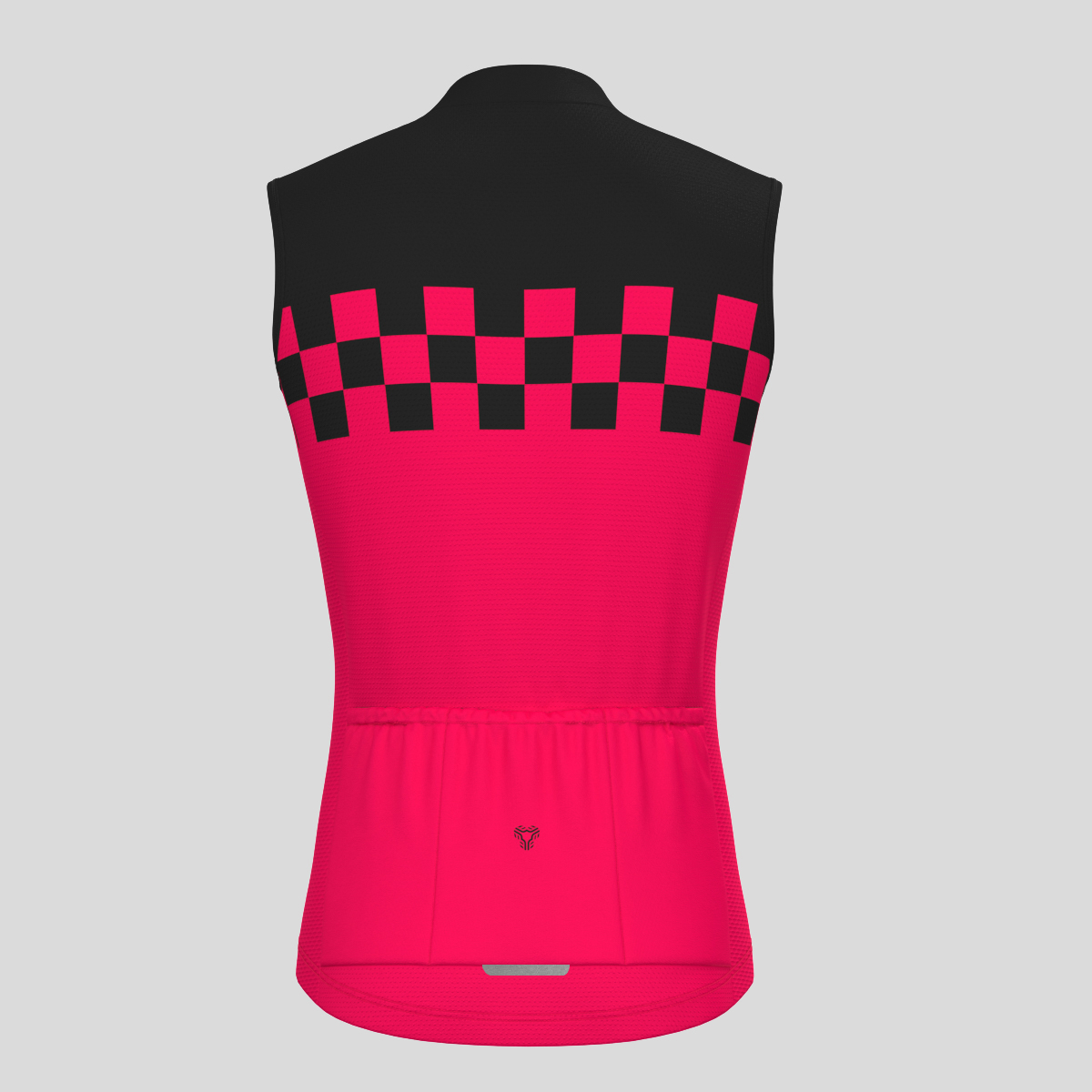Men's Checkered Flag Sleeveless Cycling Jersey - Jester Red