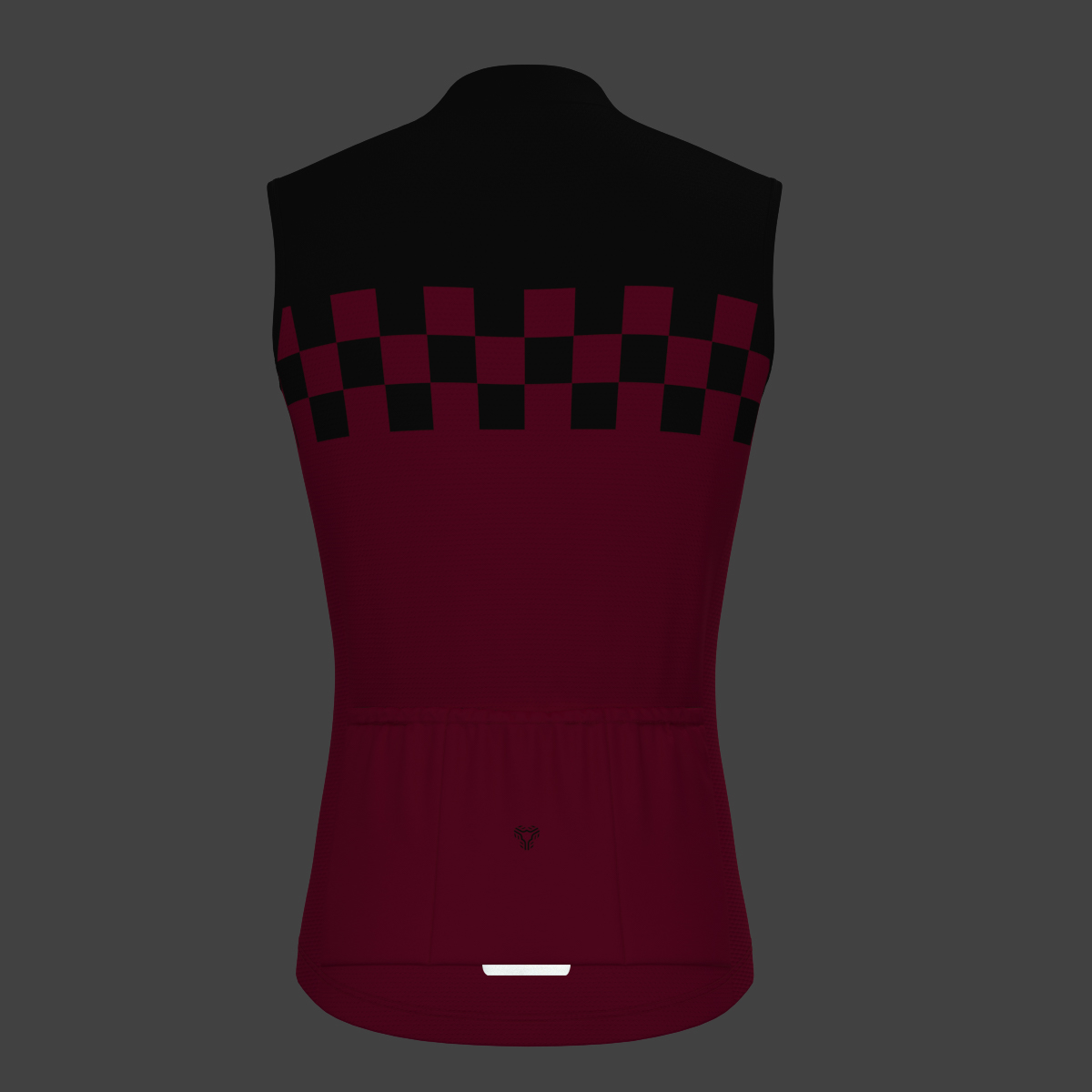 Men's Checkered Flag Sleeveless Cycling Jersey - Jester Red