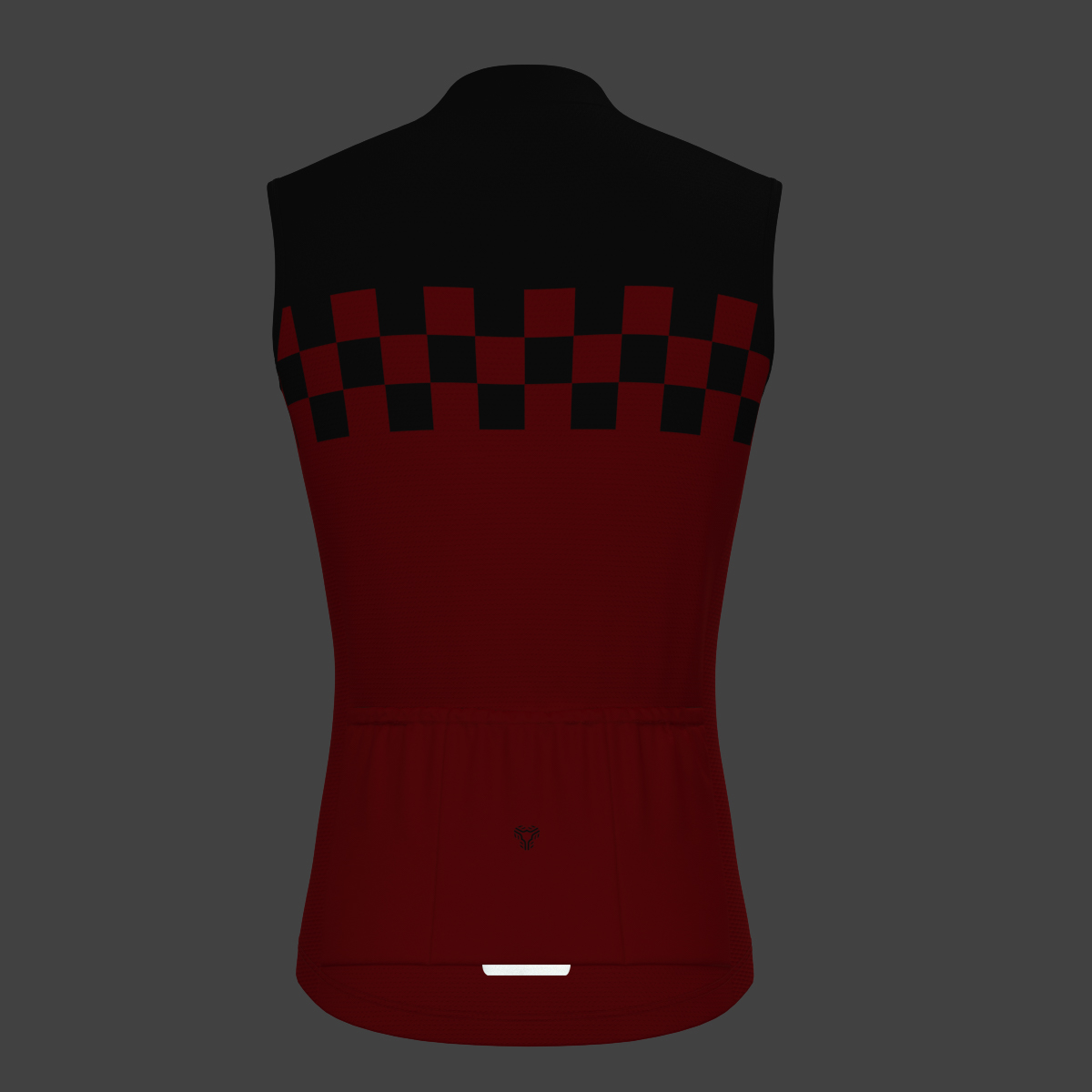 Men's Checkered Flag Sleeveless Cycling Jersey - Red