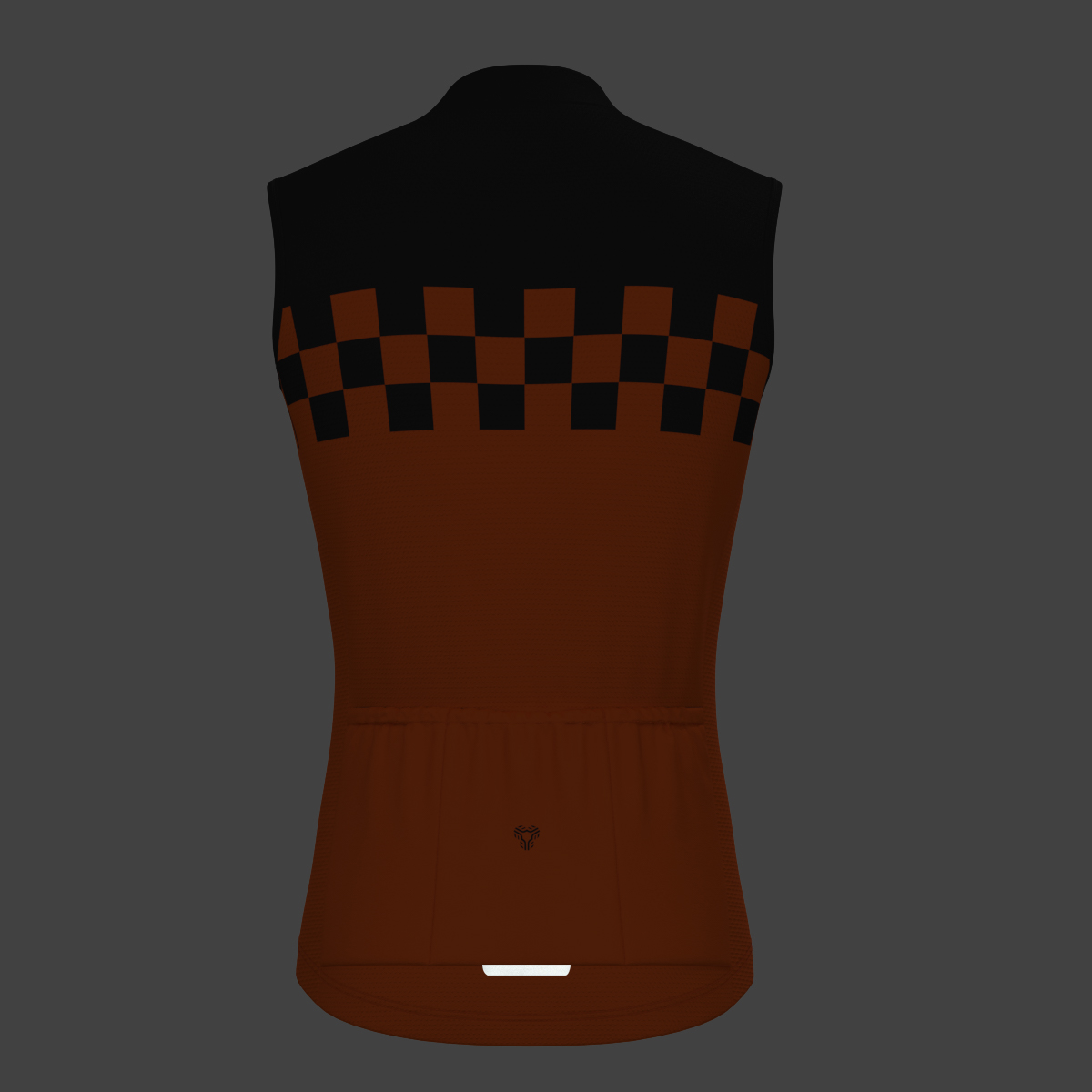 Men's Checkered Flag Sleeveless Cycling Jersey - Tangerine