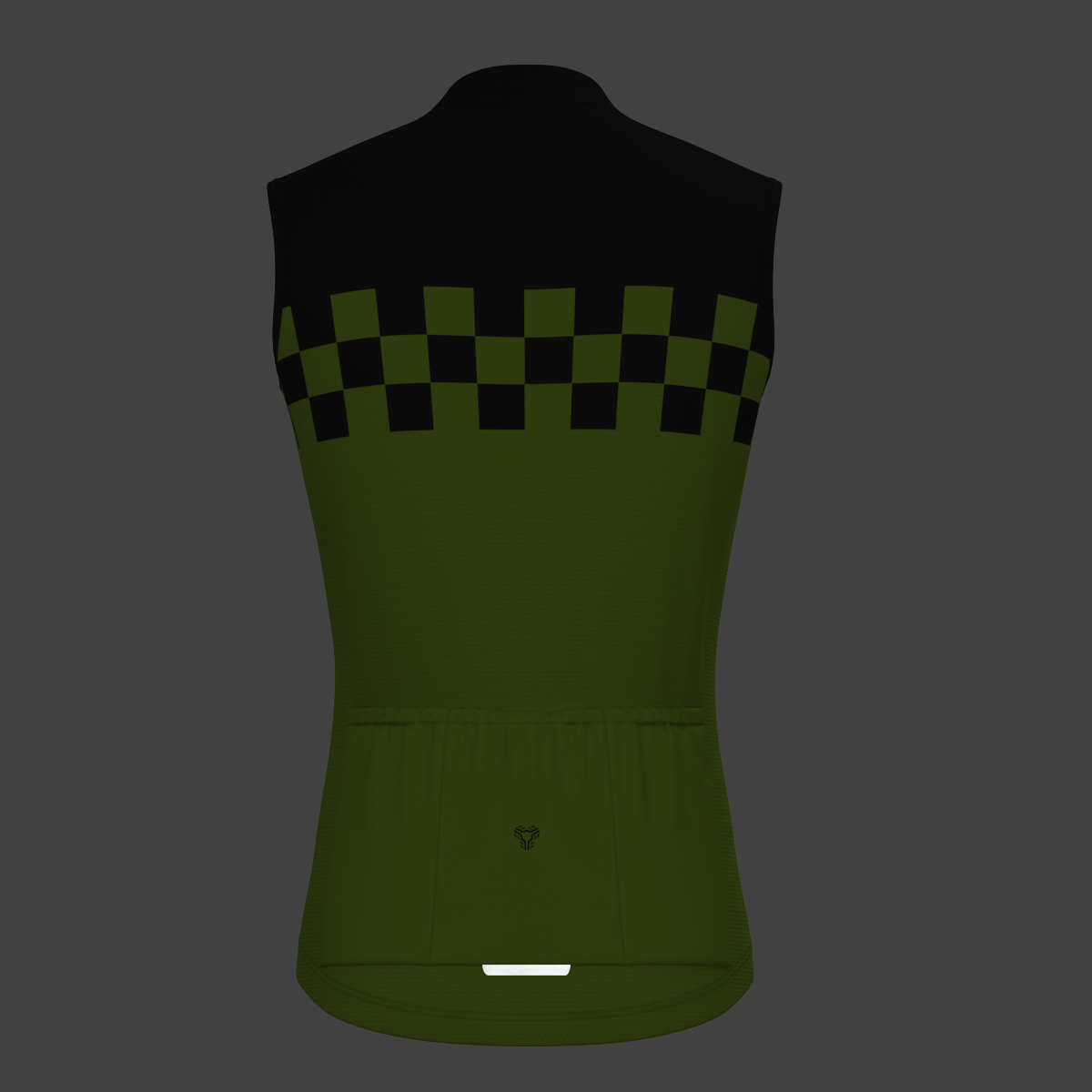 Men's Checkered Flag Sleeveless Cycling Jersey - Wasabi 