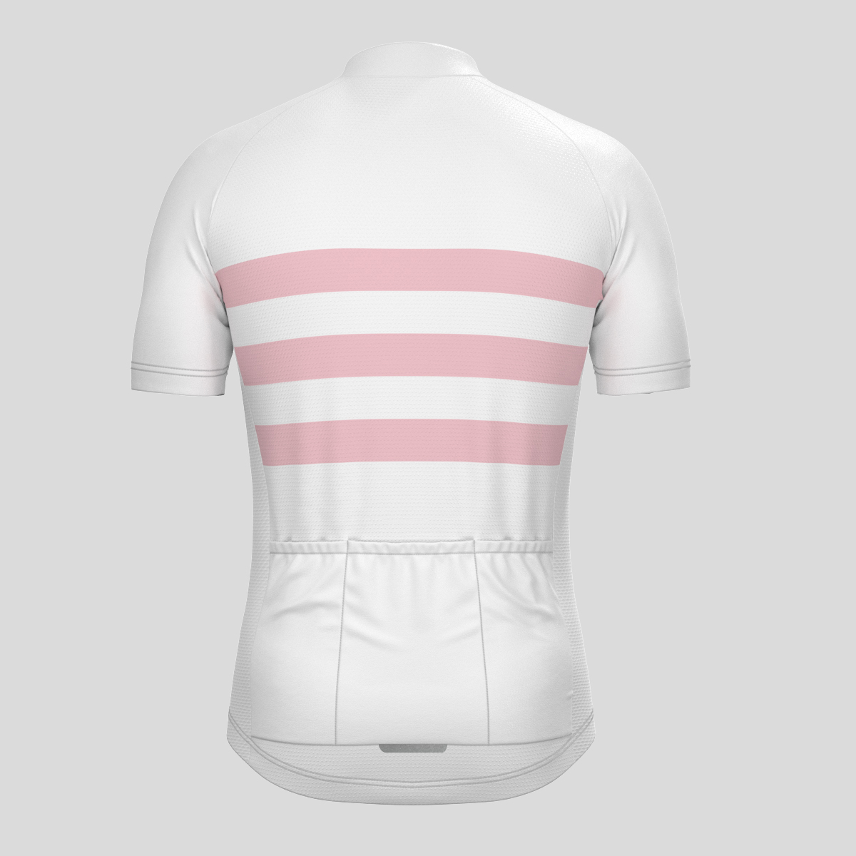 Men's Classic Stripes Cycling Jersey - White/Pink