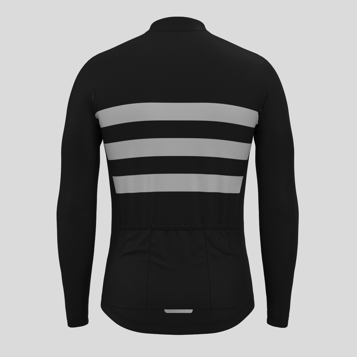 Men's Classic Stripes LS Cycling Jersey - Black/White