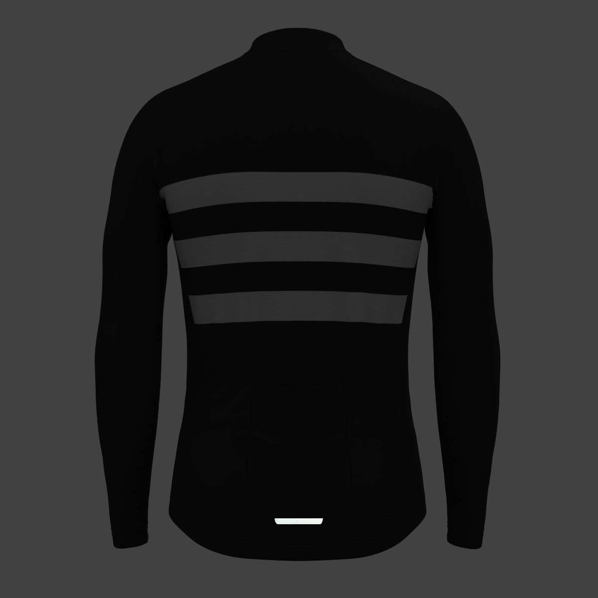 Men's Classic Stripes LS Cycling Jersey - Black/White