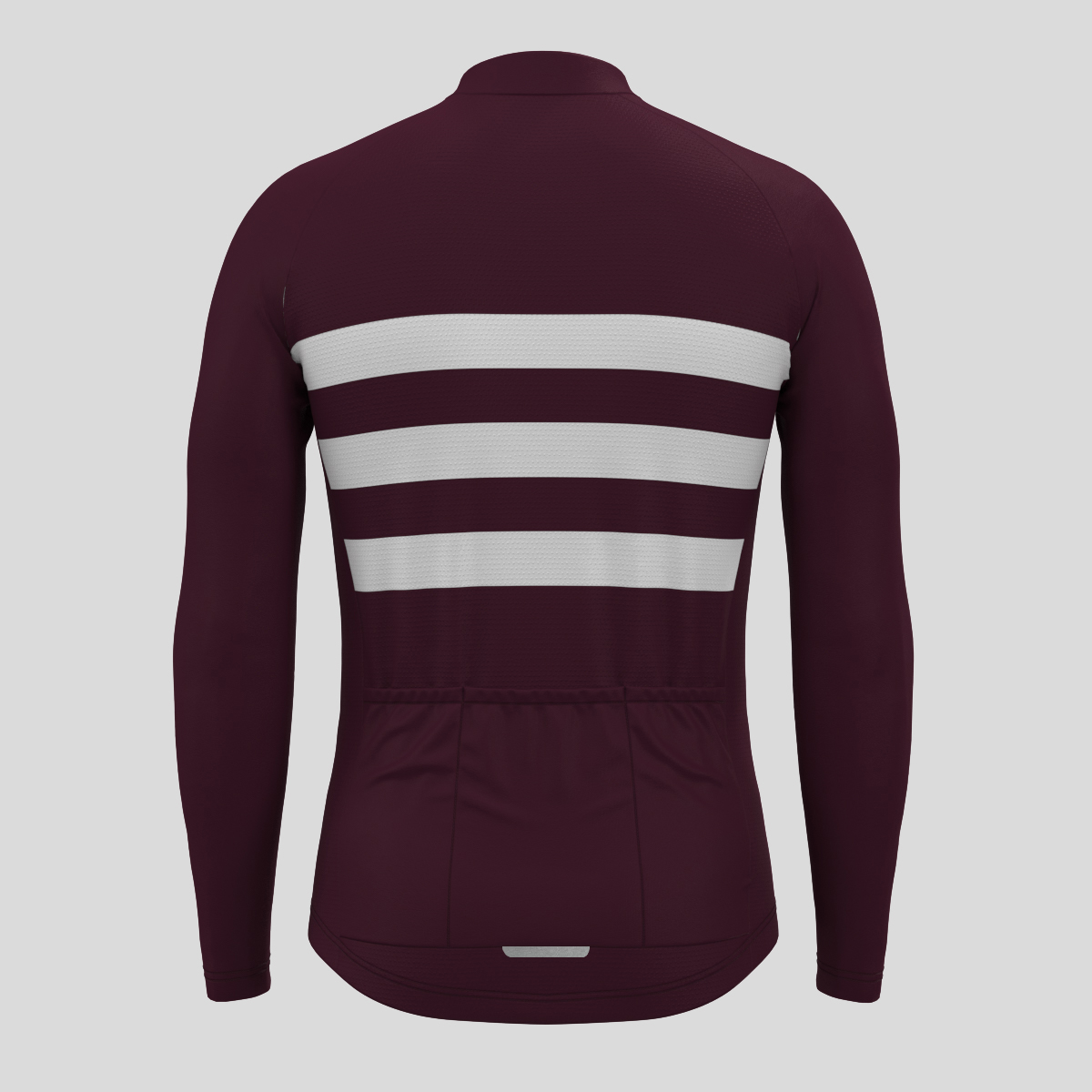 Men's Classic Stripes LS Cycling Jersey - Burgundy