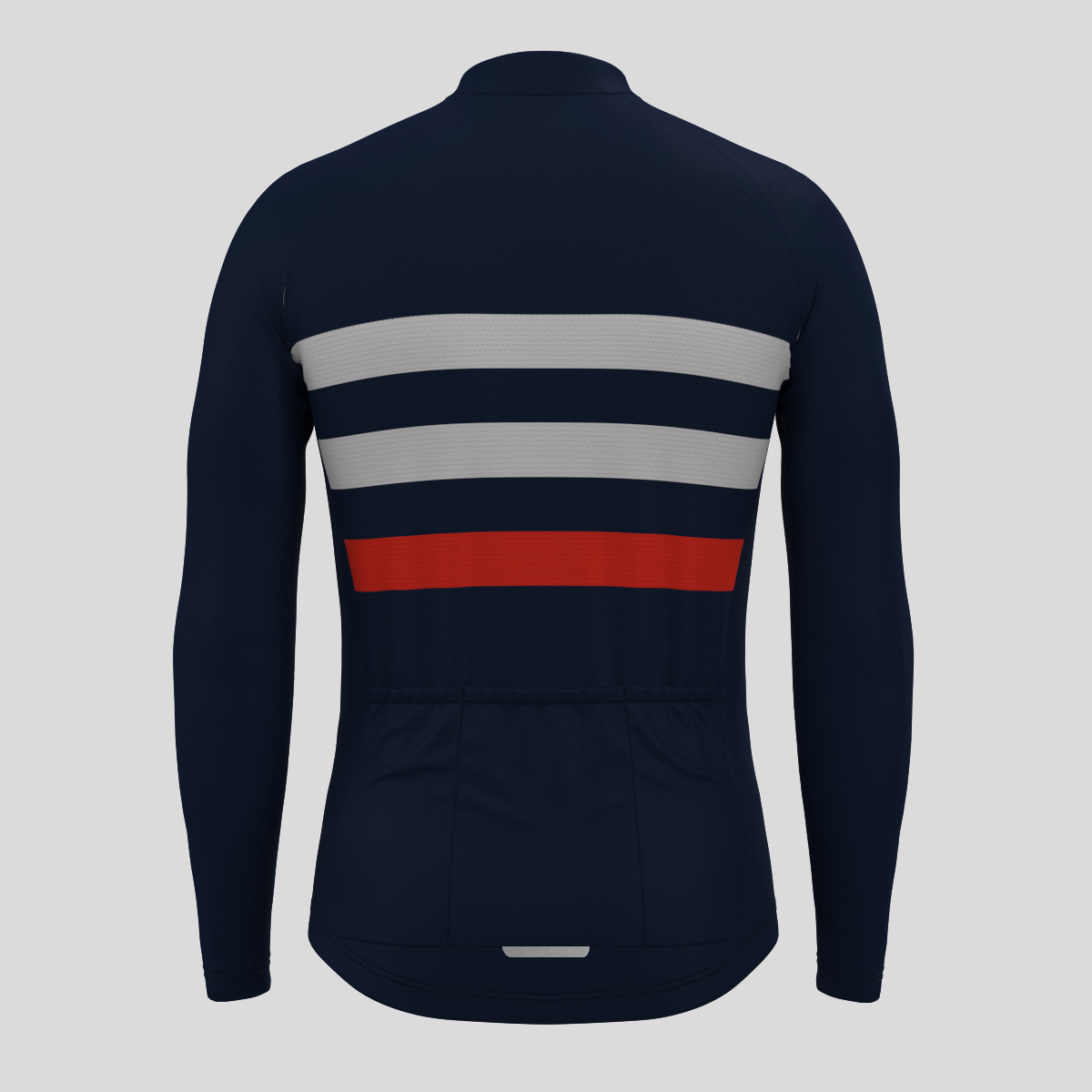 Men's Classic Stripes LS Cycling Jersey - Navy/White/Red