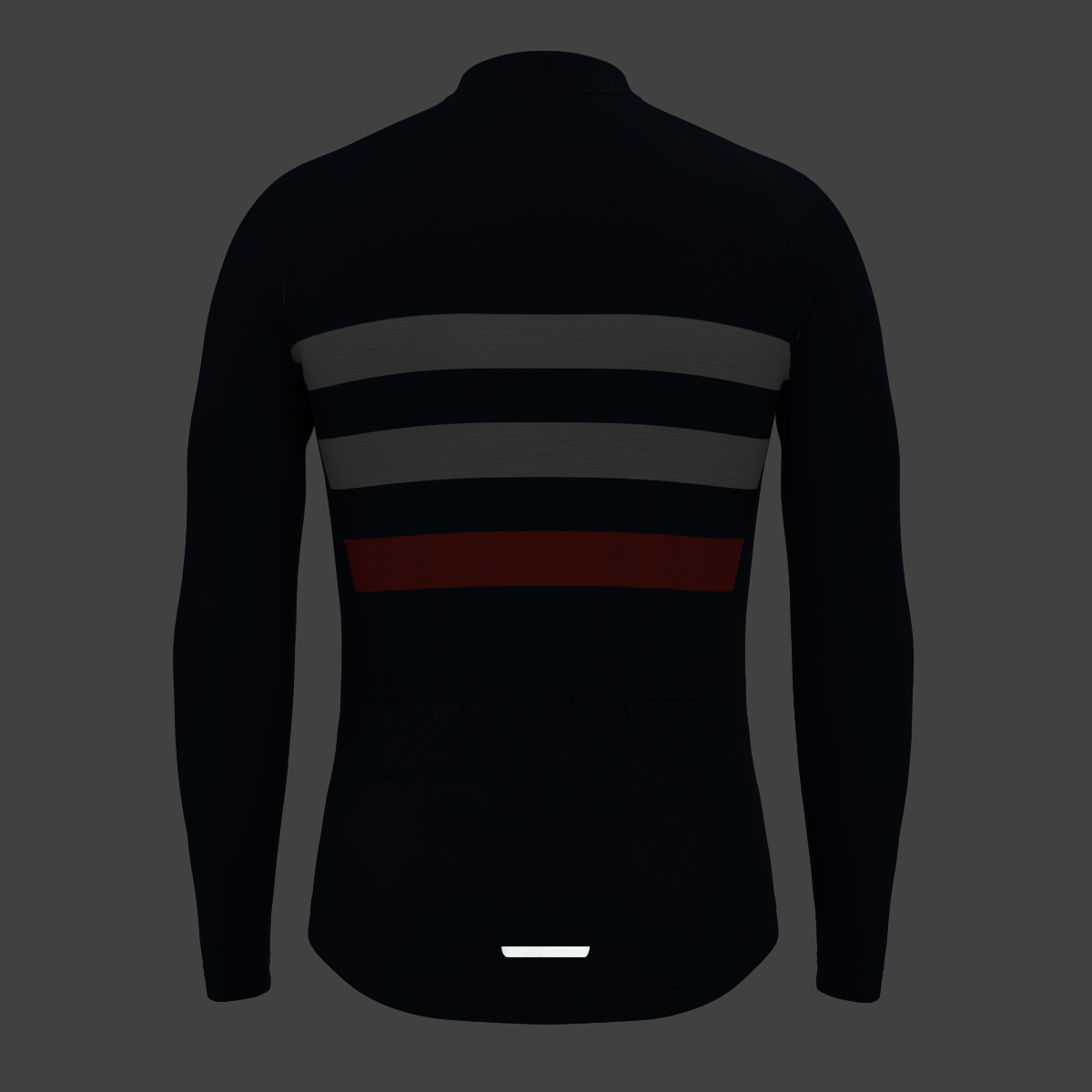 Men's Classic Stripes LS Cycling Jersey - Navy/White/Red