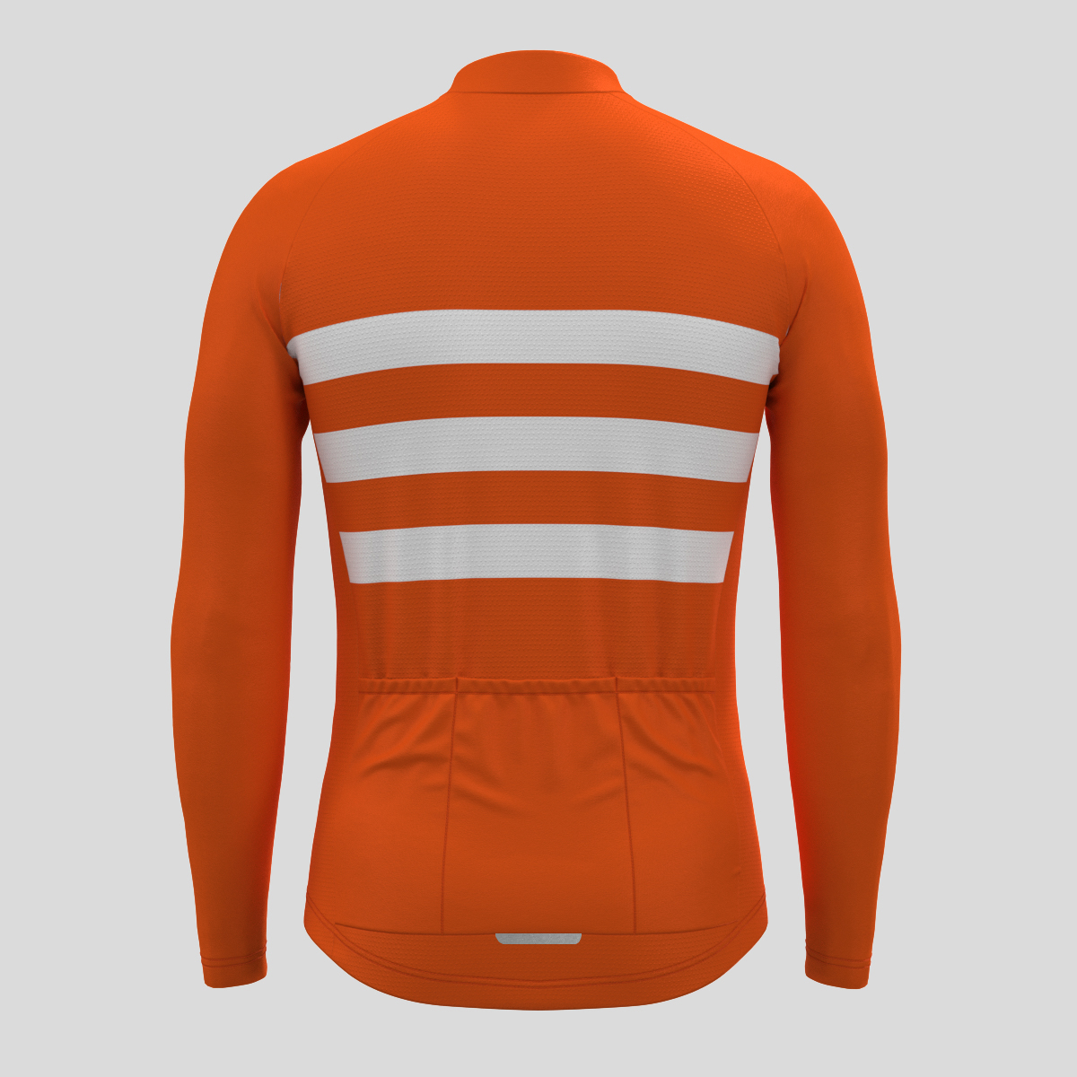 Men's Classic Stripes LS Cycling Jersey - Tangerine