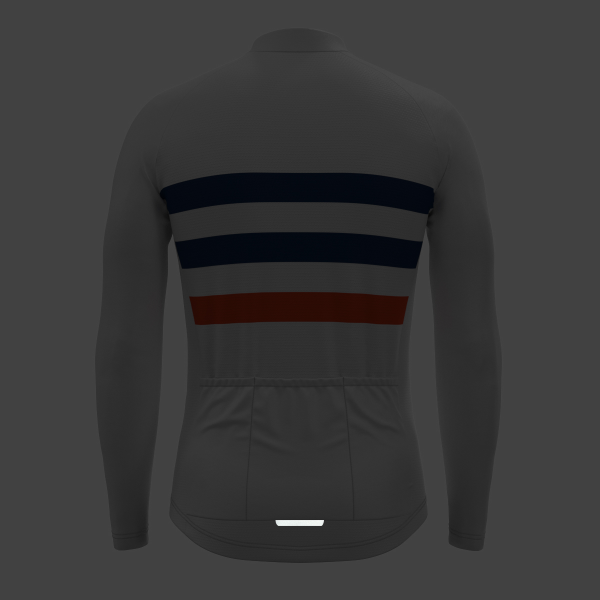 Men's Classic Stripes LS Cycling Jersey - White/Navy/Red