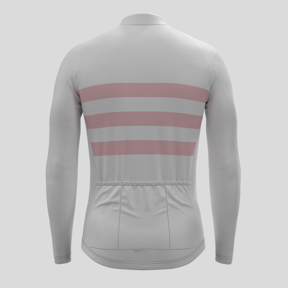 Men's Classic Stripes LS Cycling Jersey - White/Pink 
