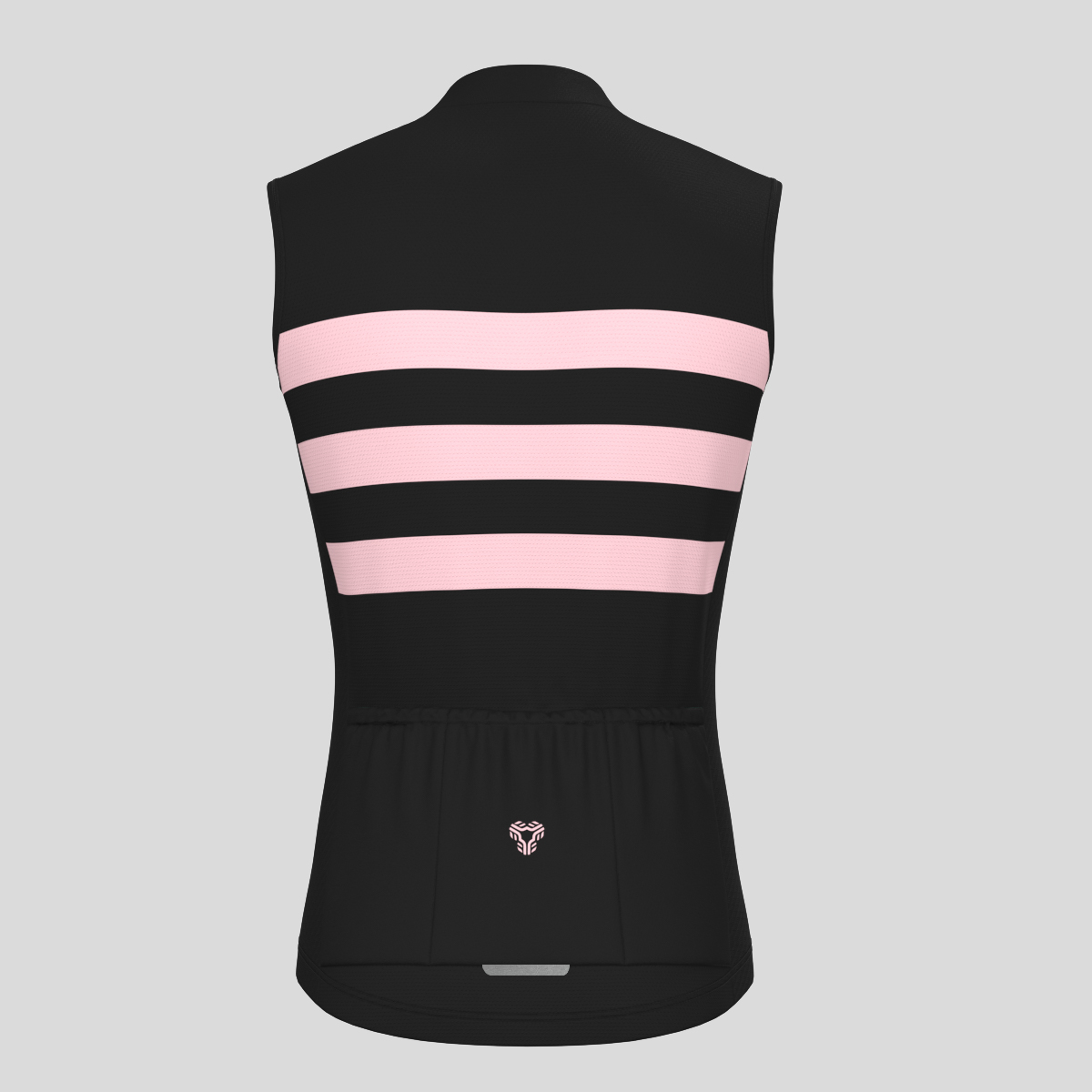 Men's Classic Stripes Sleeveless Cycling Jersey - Black/Pink