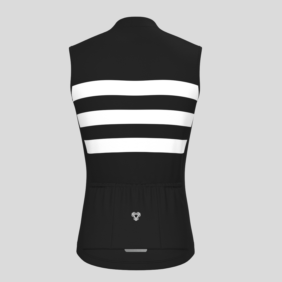 Men's Classic Stripes Sleeveless Cycling Jersey - Black/White